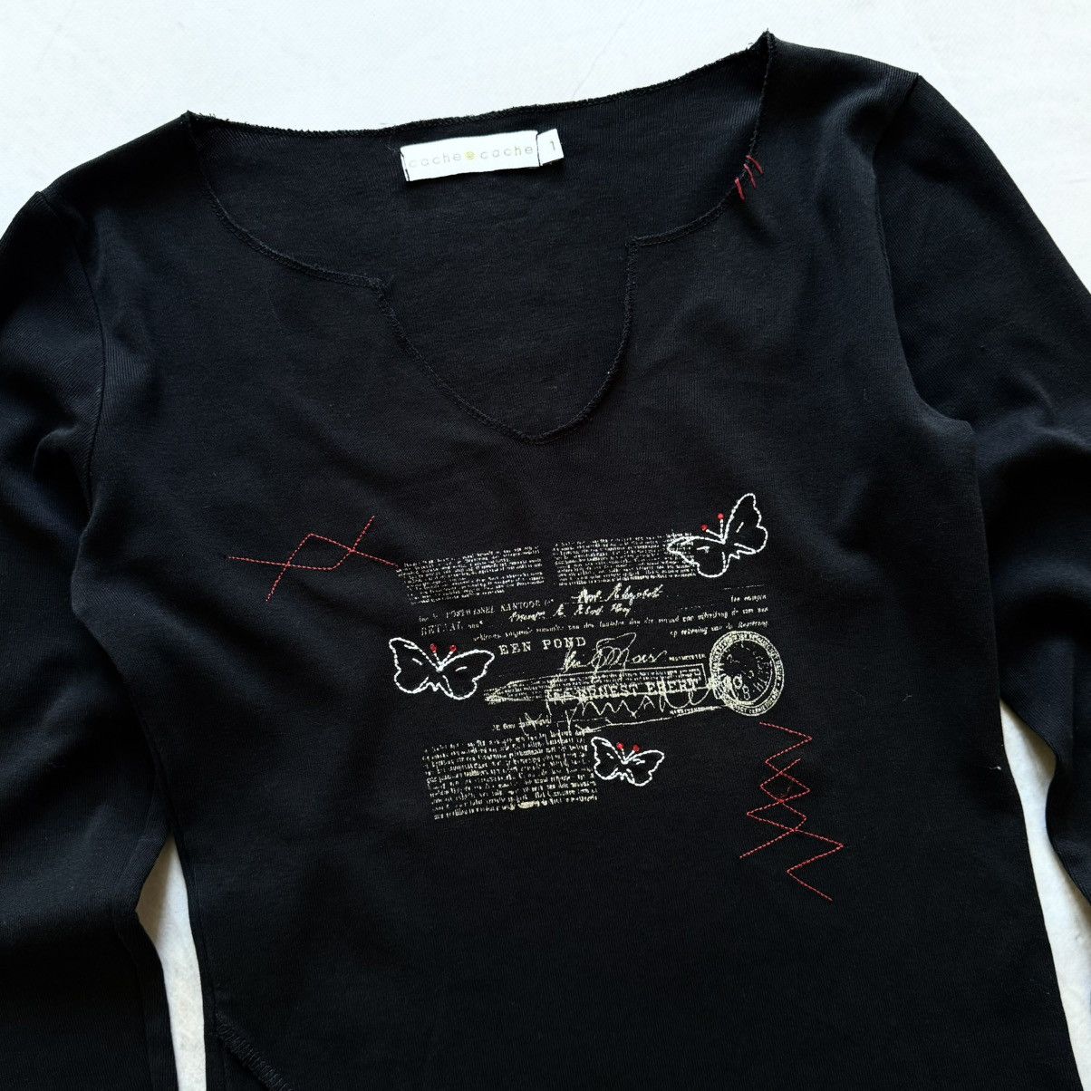 Hysteric Glamour 00s Butterfly Poem Y2K T Shirt Hysteric Glamour Vibe Size S / US 4 / IT 40 - 3 Thumbnail