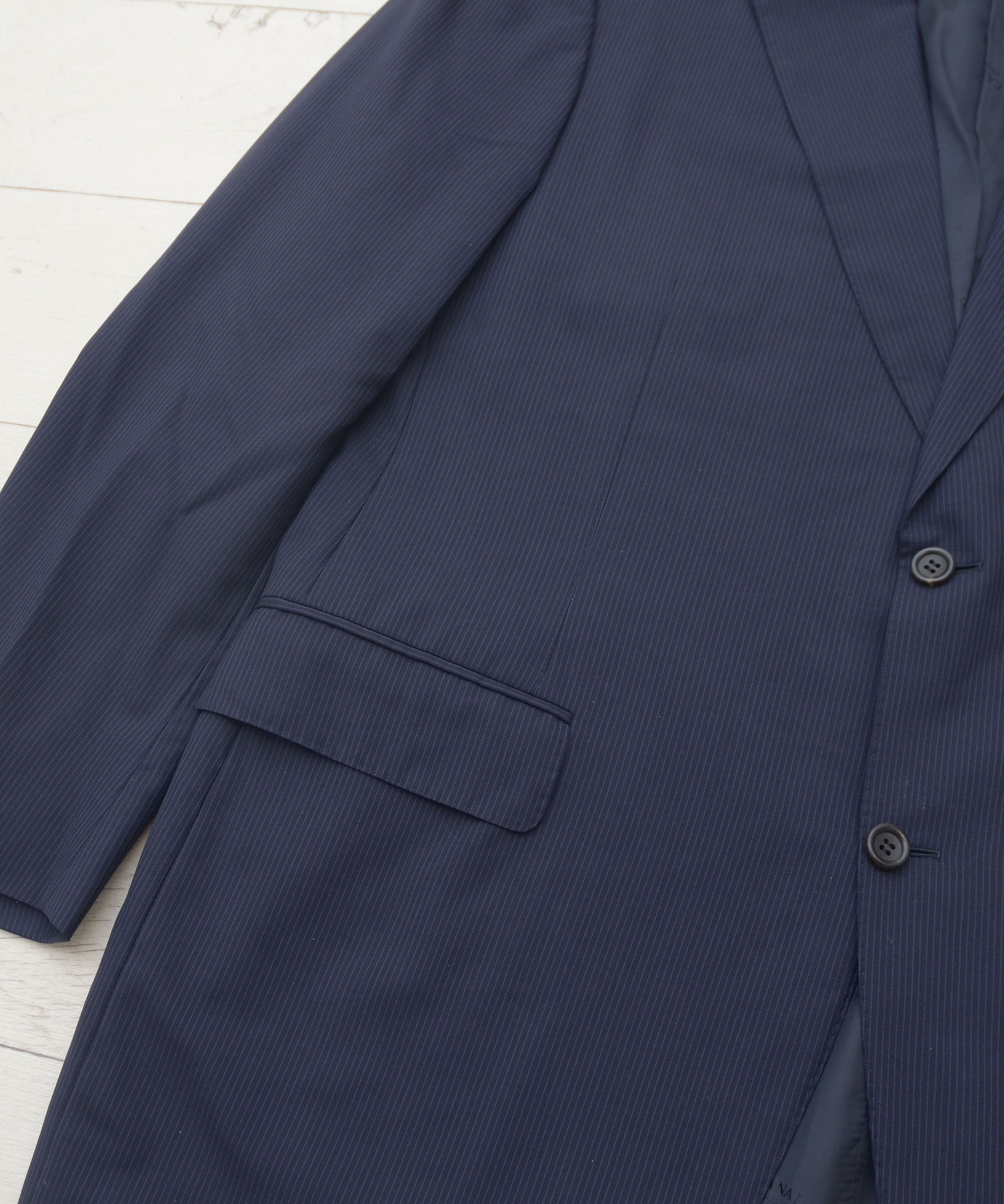 Canali × Designer Canali Wool 2-Buttons Strips Blazer Size 56 Super 150's Size 54R - 4 Thumbnail