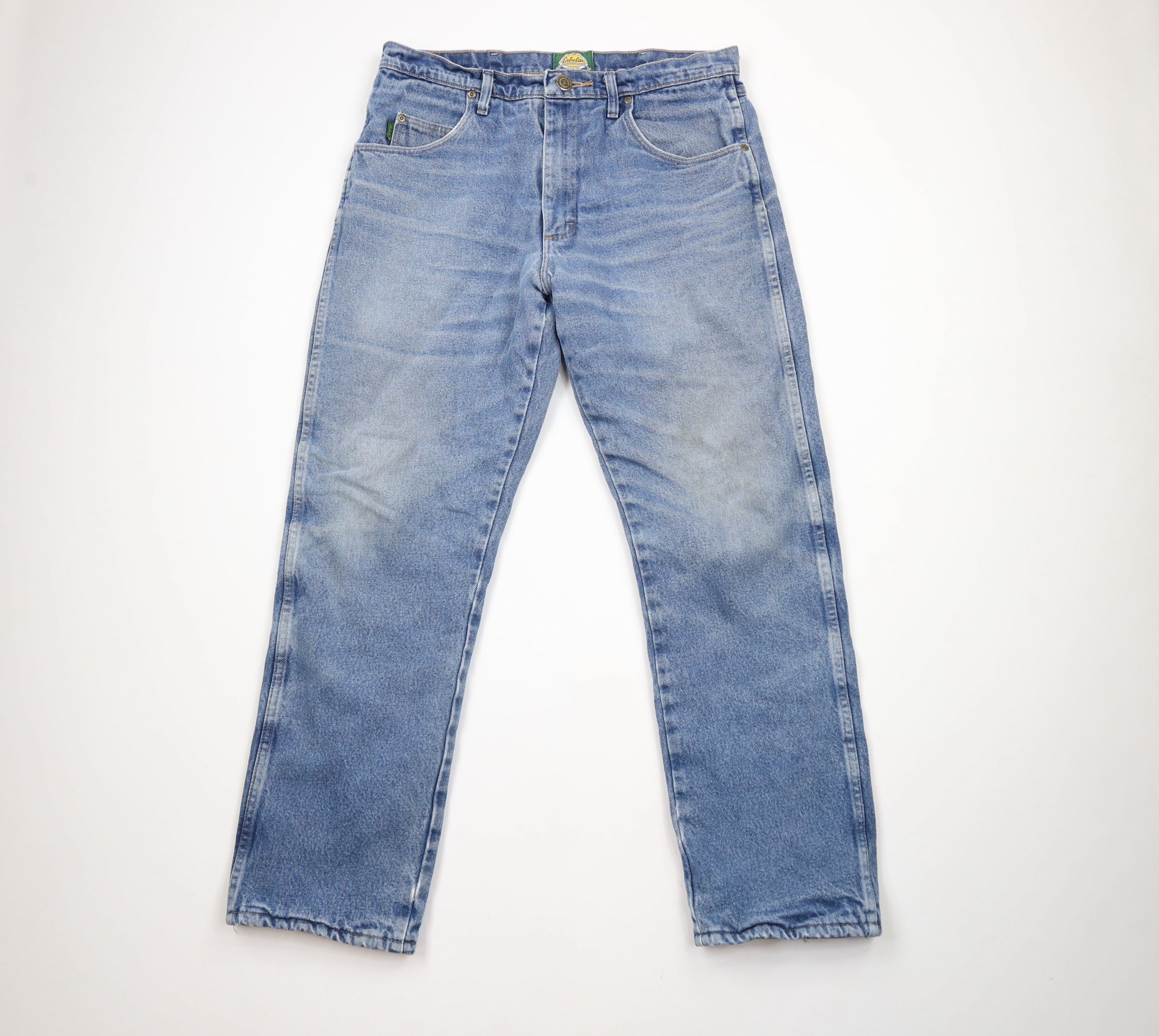 Cabelas × Vintage Vintage Cabelas Fleece Lined Heavyweight Denim Jeans Blue Size US 34 / EU 50 - 2 Thumbnail