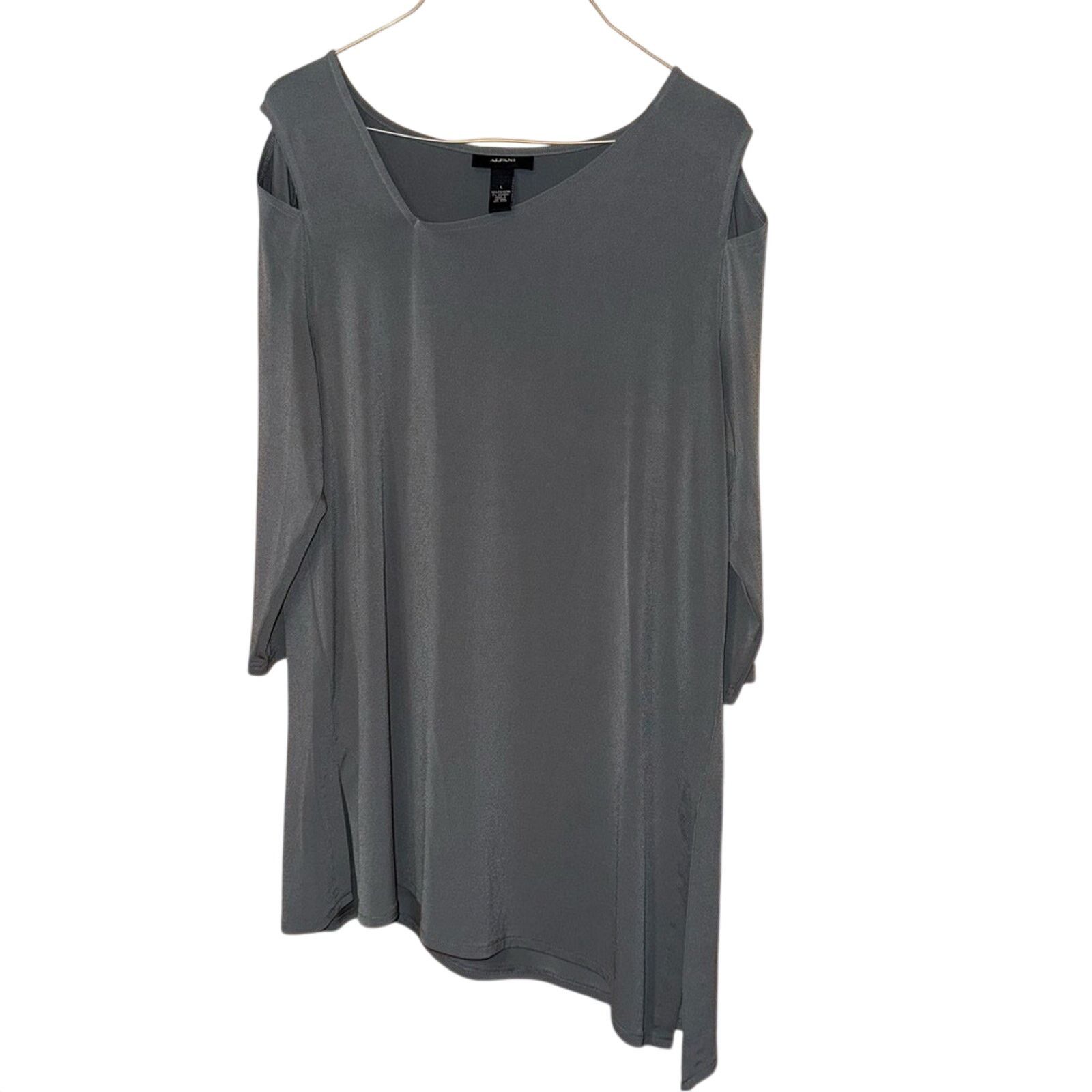 Alfani Alfani Cold Shoulder Asymmetrical Women's Gray Top Size L Size L / US 10 / IT 46 - 1 Thumbnail