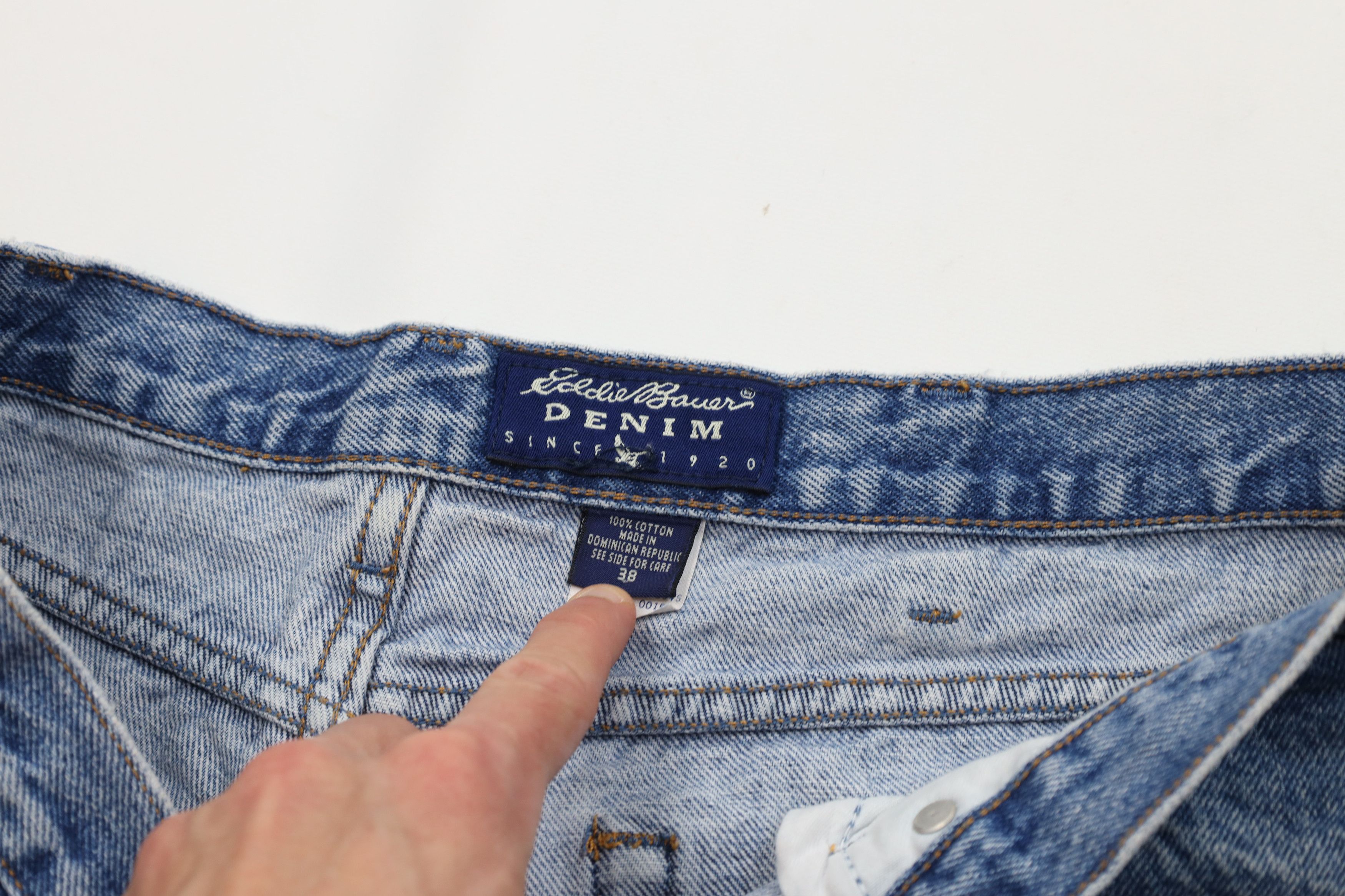 Eddie Bauer Vintage 90s Eddie Bauer Denim Jean Shorts Jorts Blue Cotton Size US 38 / EU 54 - 7 Thumbnail