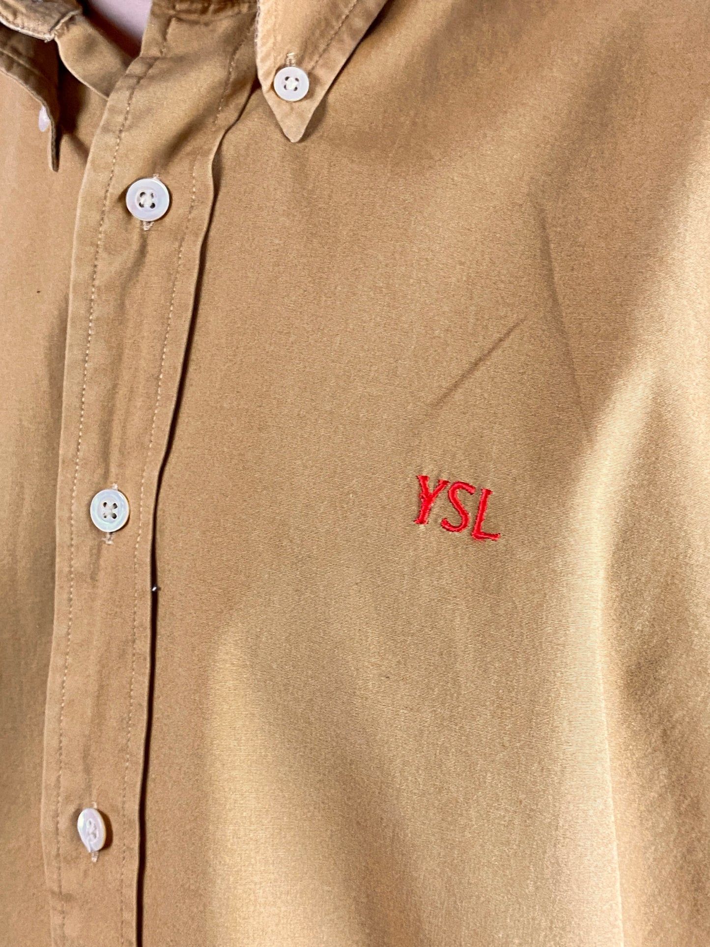 Designer × Yves Saint Laurent Yves Saint Laurent Vintage Men's Short Sleeve Shirt - L Size US L / EU 52-54 / 3 - 6 Thumbnail