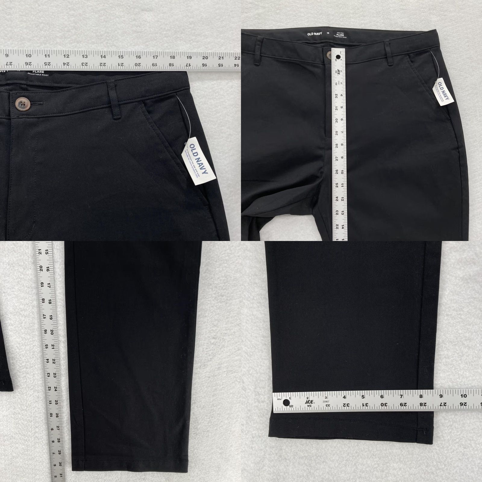 Old Navy Old Navy Pants Womens 16 Black High Rise Flare Adjustable Waist Stretch Preppy Size 38" / US 16 / IT 52 - 8 Thumbnail