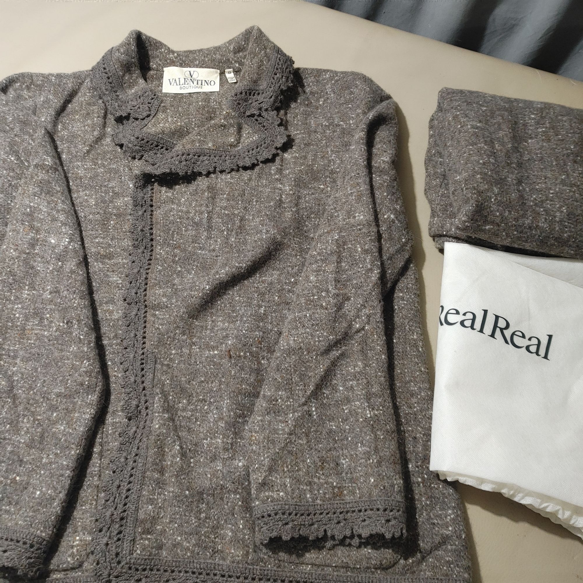 Other Valentino Skirt Suit Set Sz 12 Wool Angora Blend Brown Tweed Size XL / US 12-14 / IT 48-50 - 12 Thumbnail