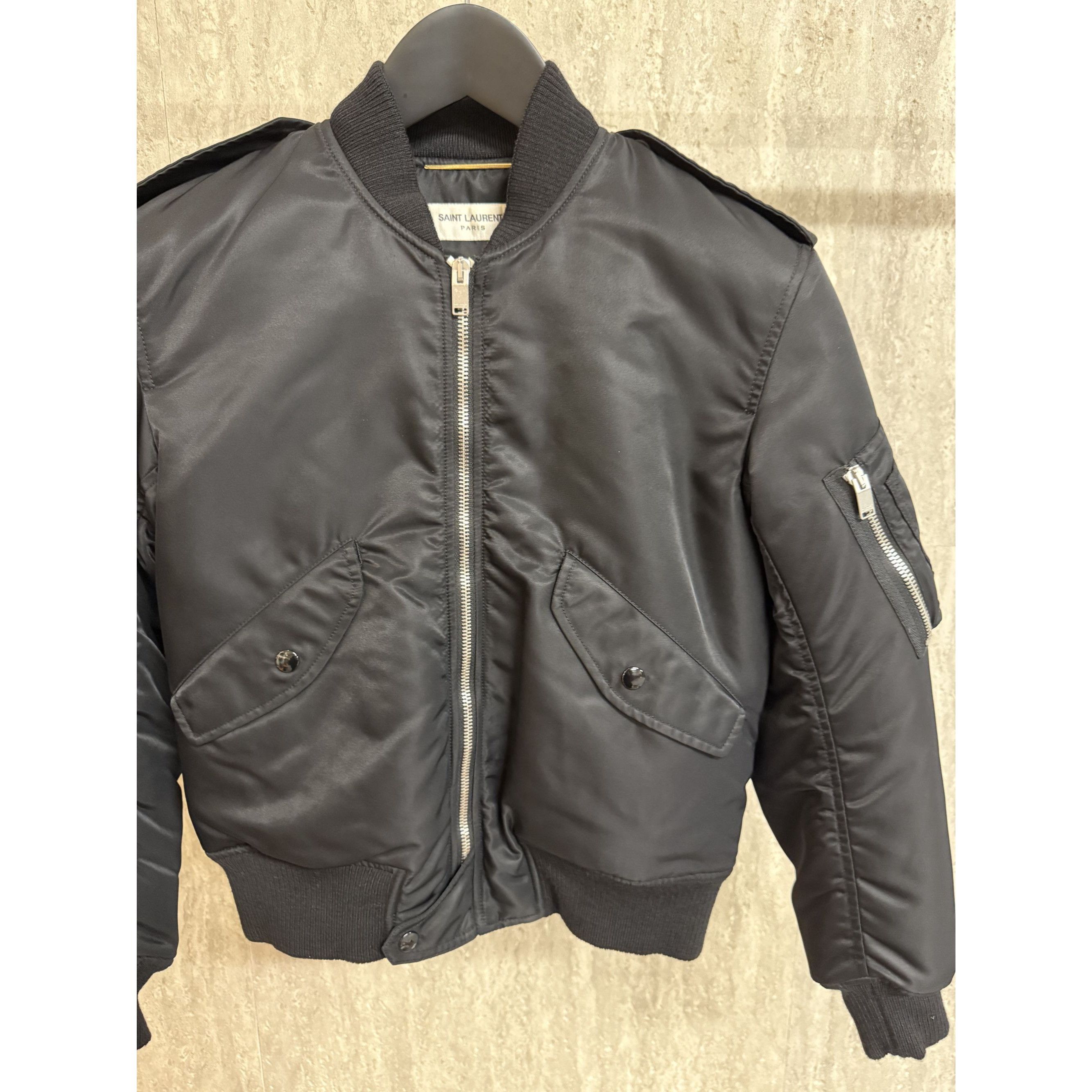 Saint Laurent Paris Saint Laurent Paris Womens Black Bomber Jacket F38 Size XS / US 0-2 / IT 36-38 - 11 Thumbnail