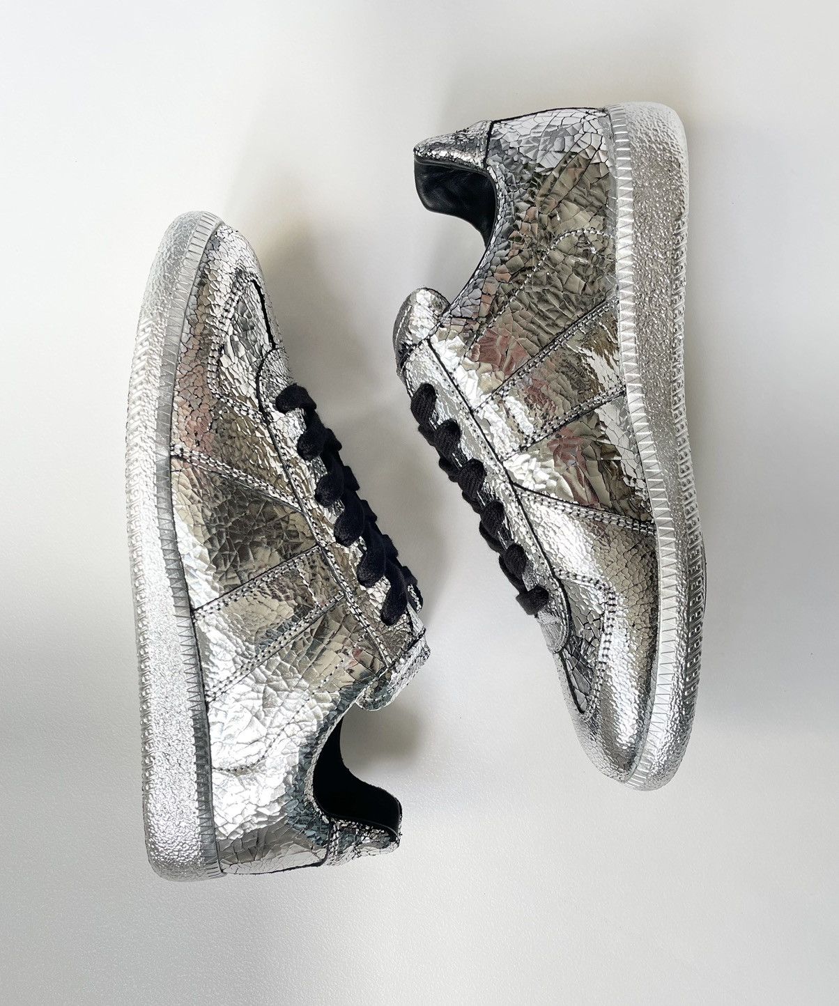 Maison Margiela ‘Cracked Mirror’ Leather GAT Sneakers Size US 7 / IT 37 - 2 Thumbnail