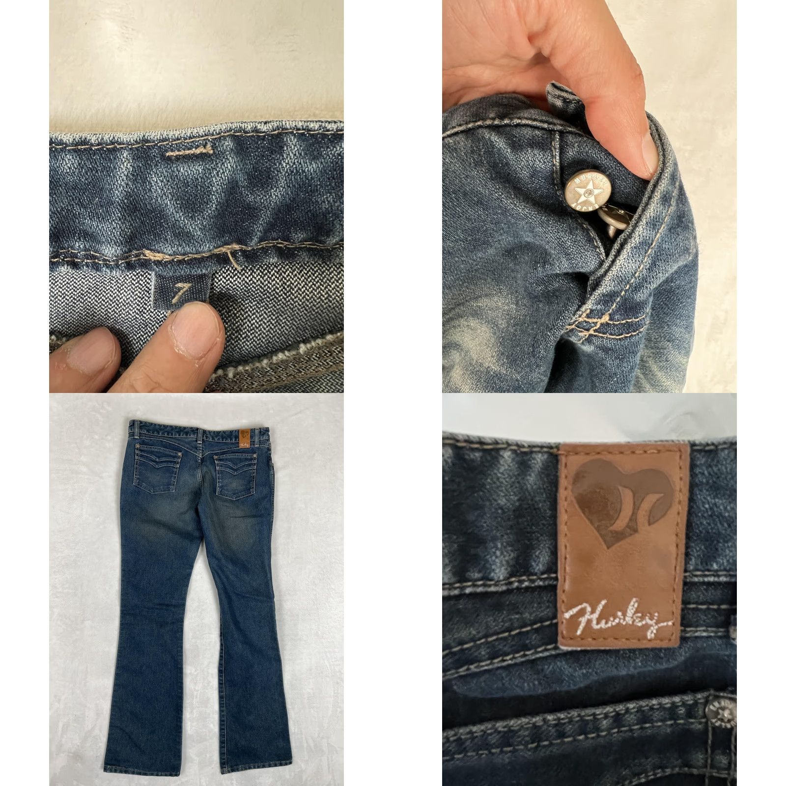 Hurley VINTAGE Hurley Jeans Women's 7 Medium Blue Bootcut Denim Mid Rise 32in Inseam 5-Pocket Womens Jeans Size 28" / US 6 / IT 42 - 8 Thumbnail