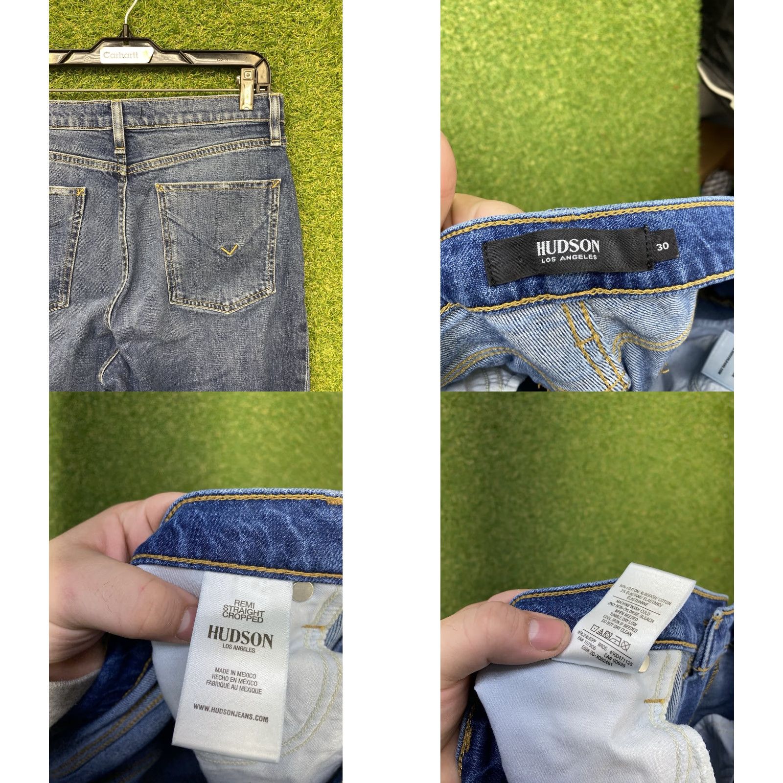 Hudson Hudson Jeans Womens 30 Remi Straight Crop High-Rise Blue Distressed Fits 30x26 Jeans Size 30" / US 8 / IT 44 - 8 Thumbnail