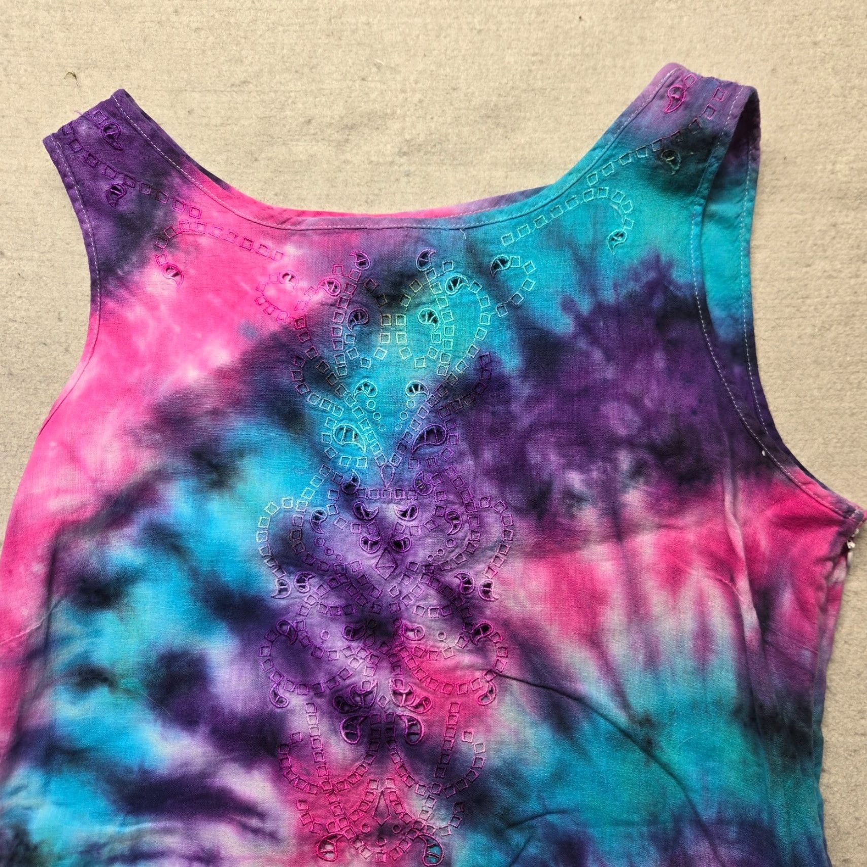 Old Navy Old Navy Tie Dye Shirt Dress Crew Neck Sleeveless M Multicolor Casual Women's Size M / US 6-8 / IT 42-44 - 2 Thumbnail