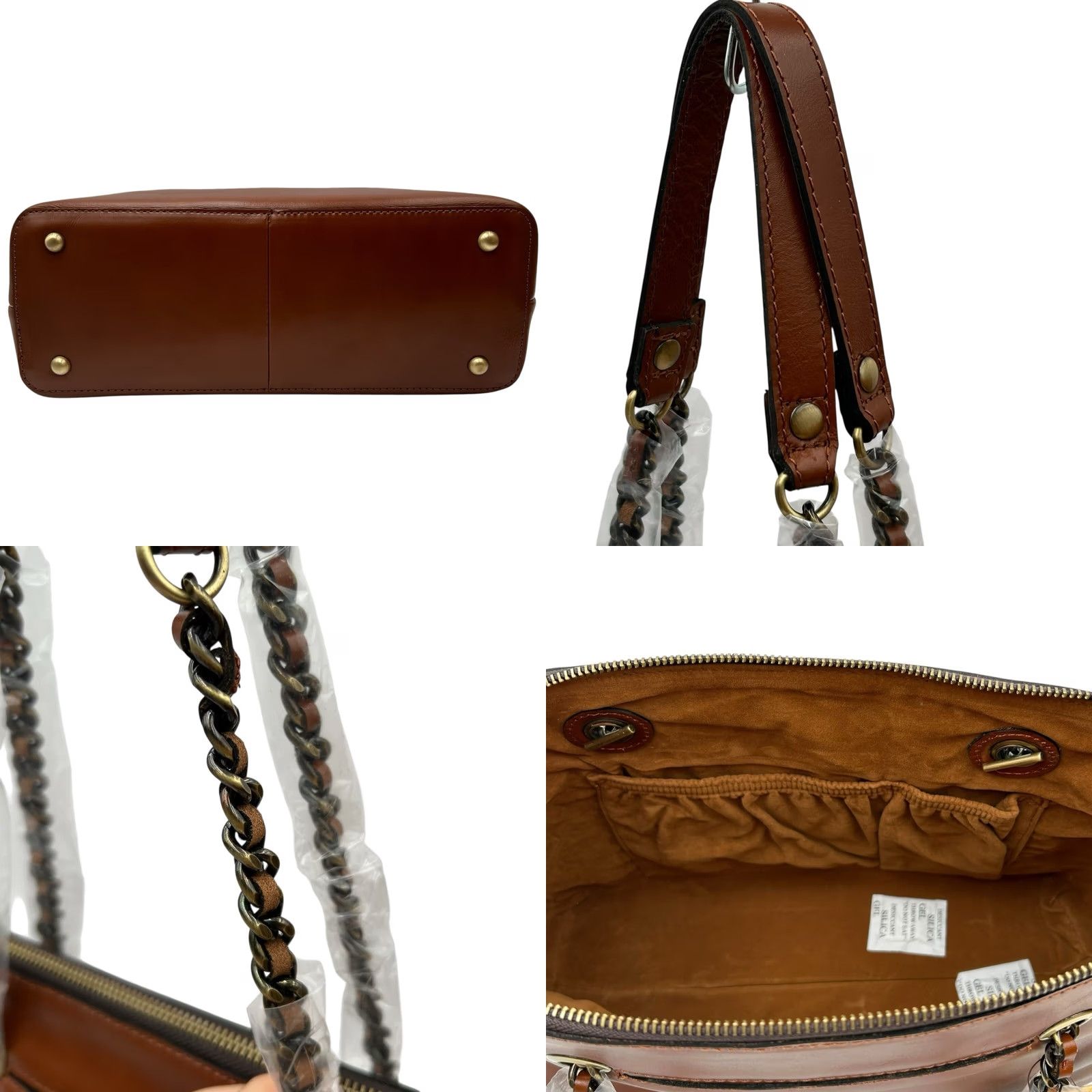 Patricia Nash Patricia Nash Belle Leather Tote Bag Brown Vintage-inspired Look 11X13X5 Women Large Bag Tote Brown 13 in 11 in 5 in Size ONE SIZE - 8 Thumbnail