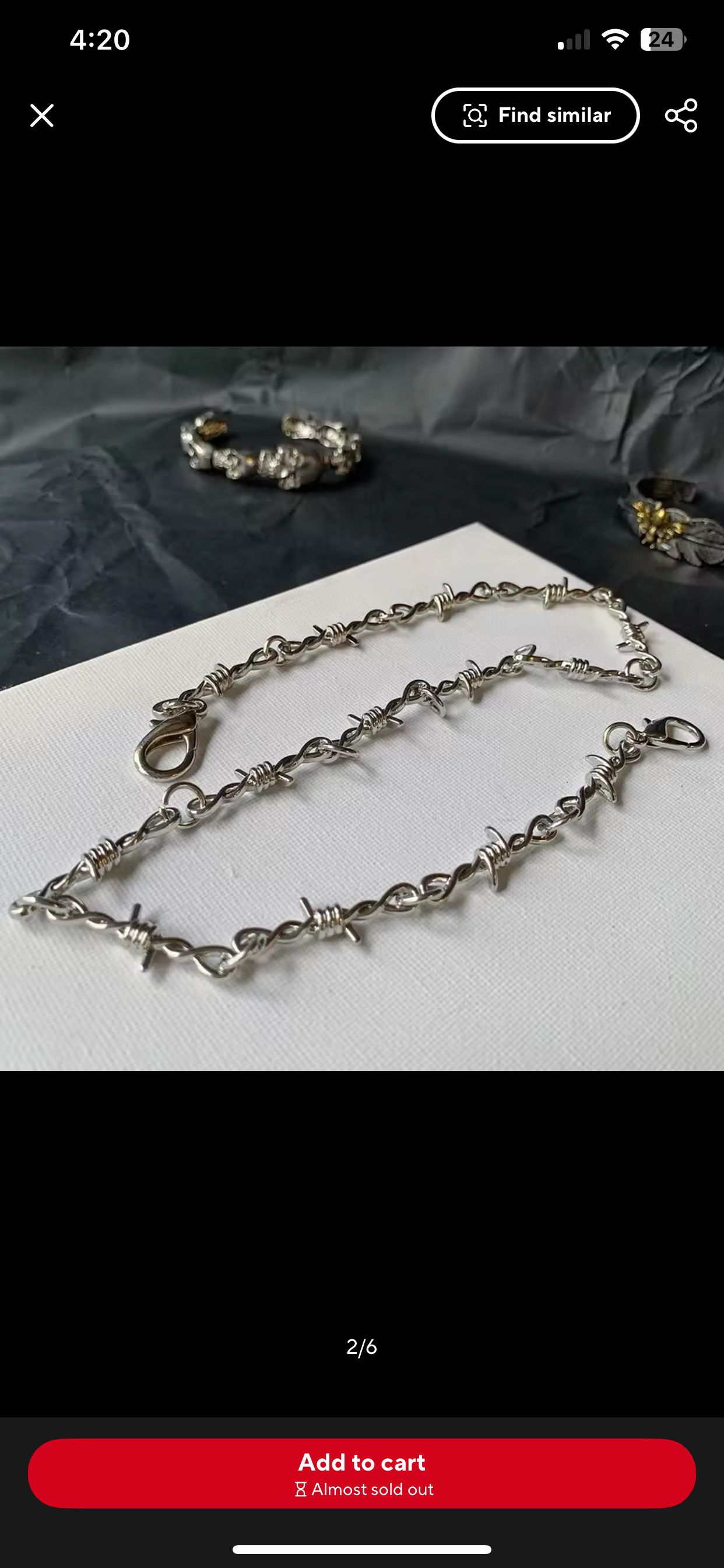 Jewelry Barb Wire Wallet Chain Size ONE SIZE - 3 Thumbnail