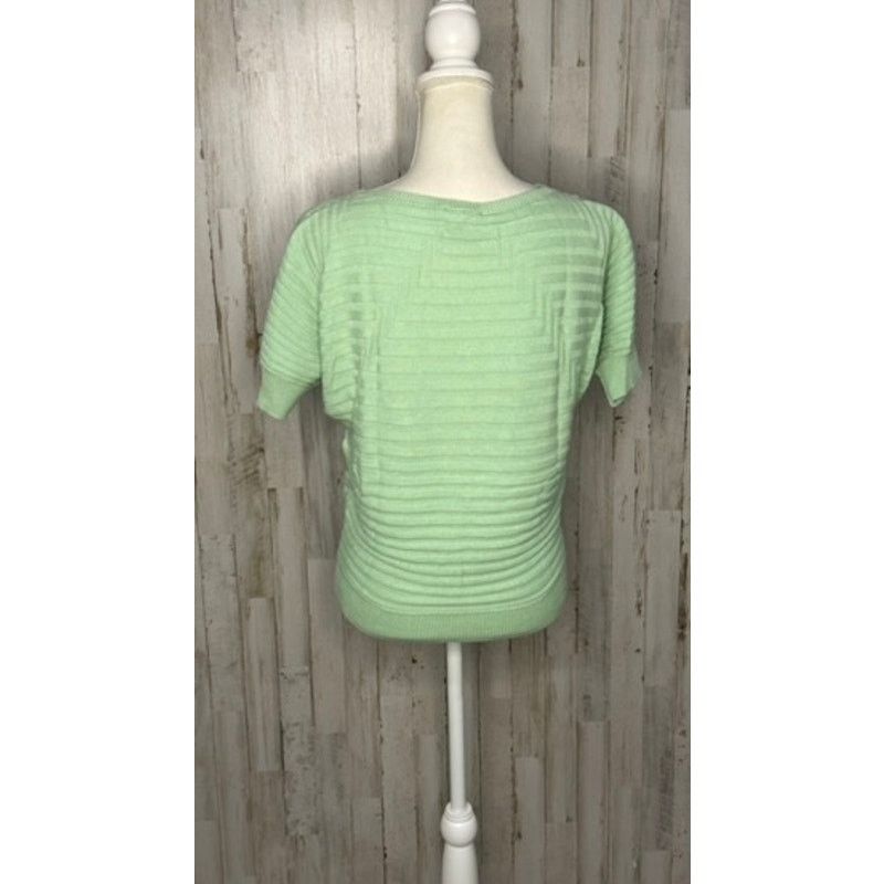 DKNY DKNY Women's XS Mint Green Geometric Short Sleeve Sweater Size XS / US 0-2 / IT 36-38 - 5 Thumbnail