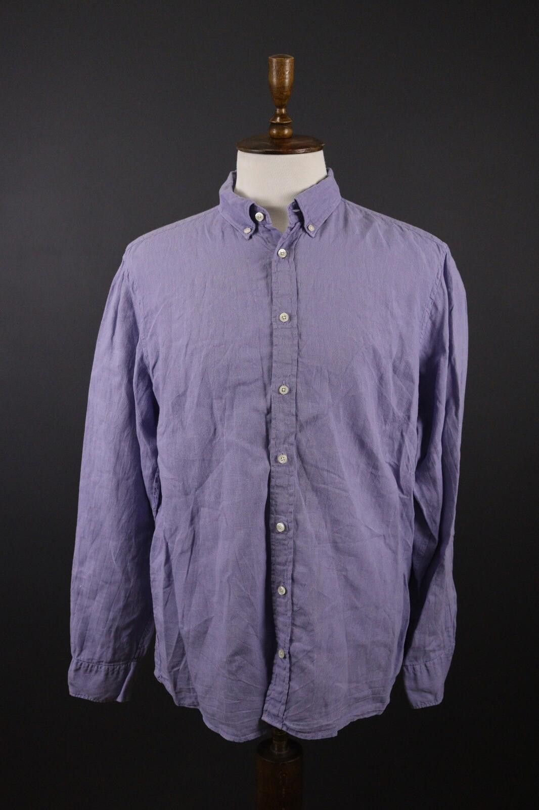 Designer Hackett London Slim Fit Linen Oxford Shirt Size XXL /2XL Size US XXL / EU 58 / 5 - 1 Thumbnail