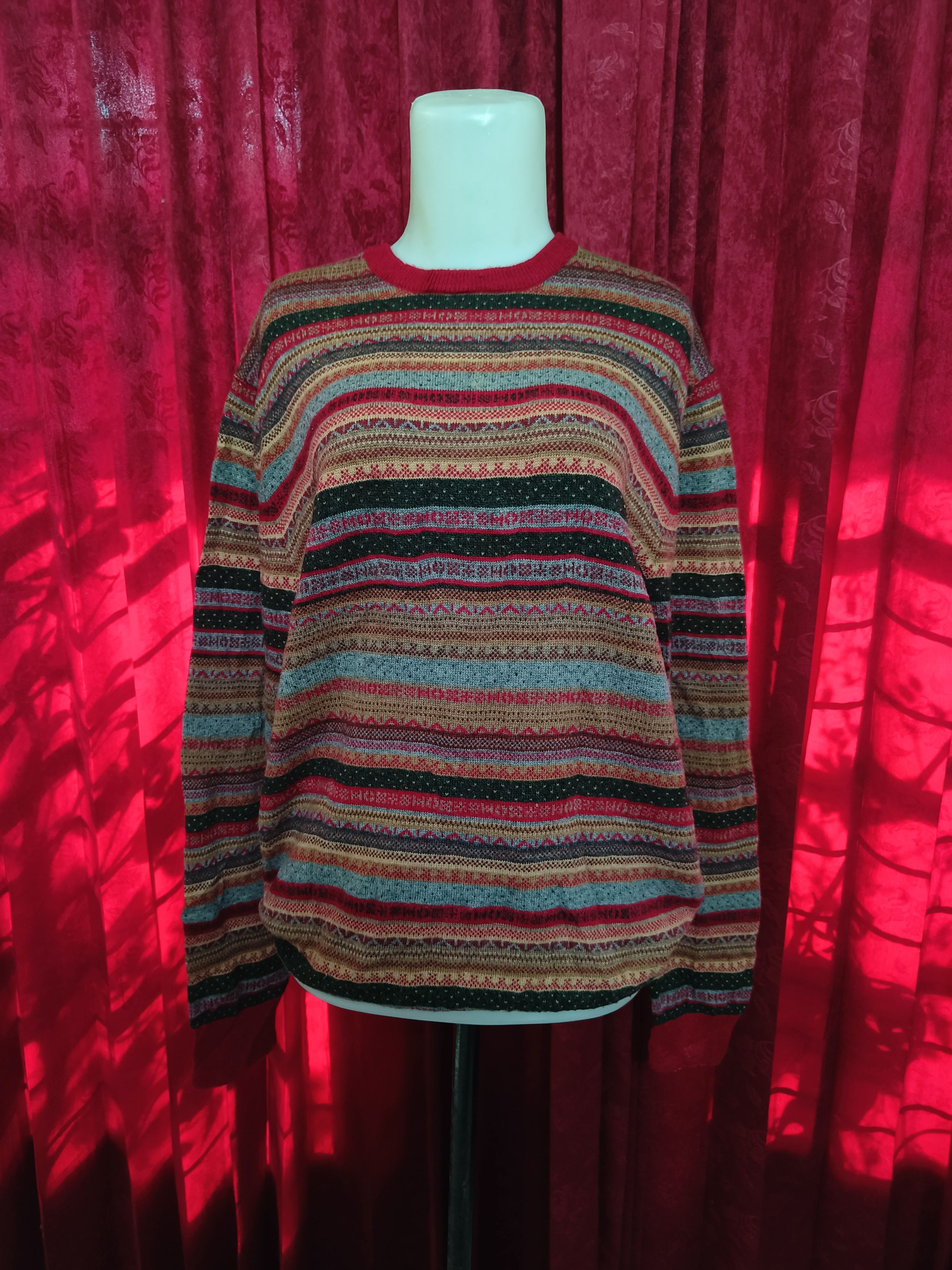 Jos. A. Bank Vintage 90s JOS A BANK Aztec Ethnic Motifs Knit Sweater Size US M / EU 48-50 / 2 - 8 Thumbnail