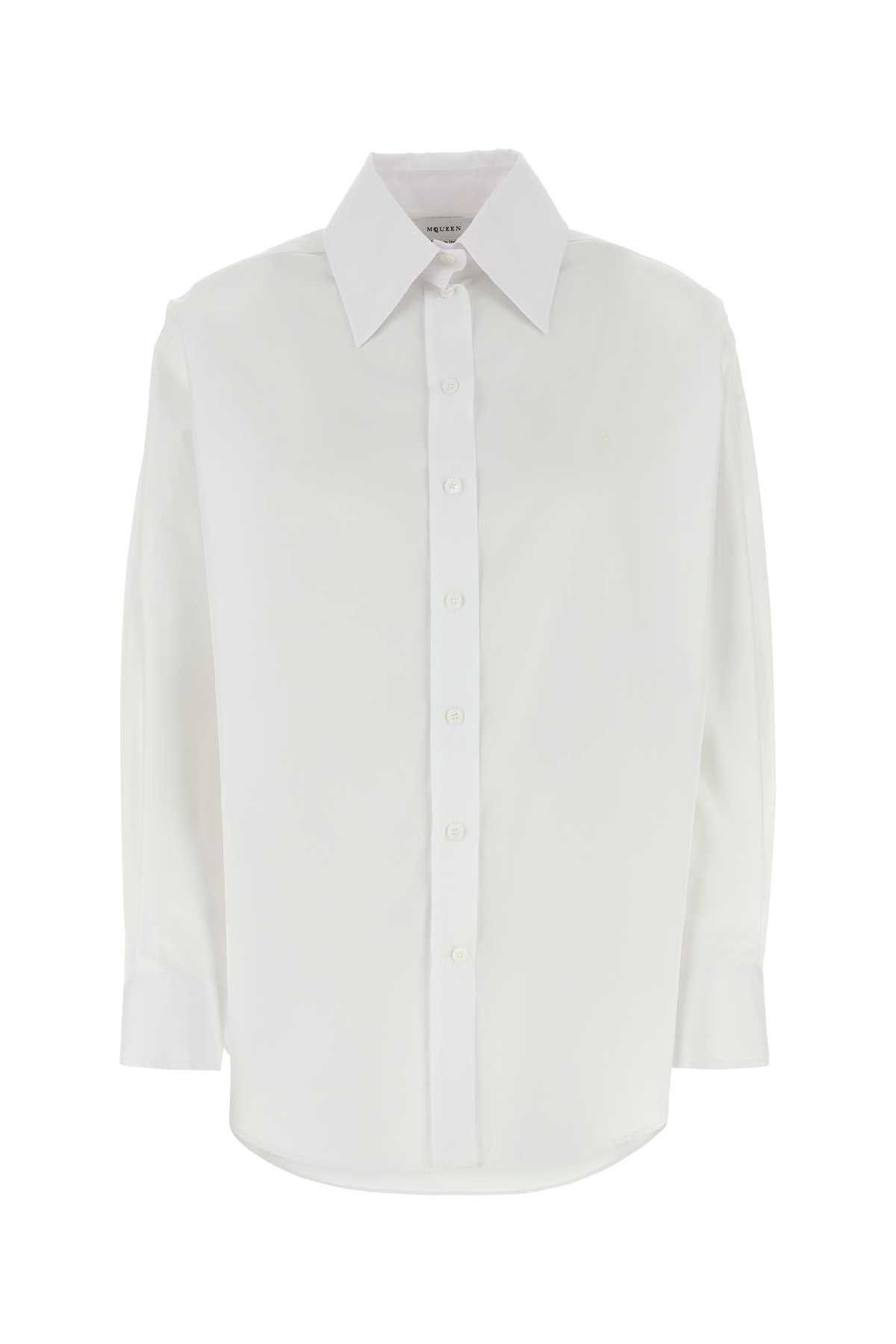 Alexander McQueen White Poplin Shirt Size M / US 6-8 / IT 42-44 - 1 Thumbnail