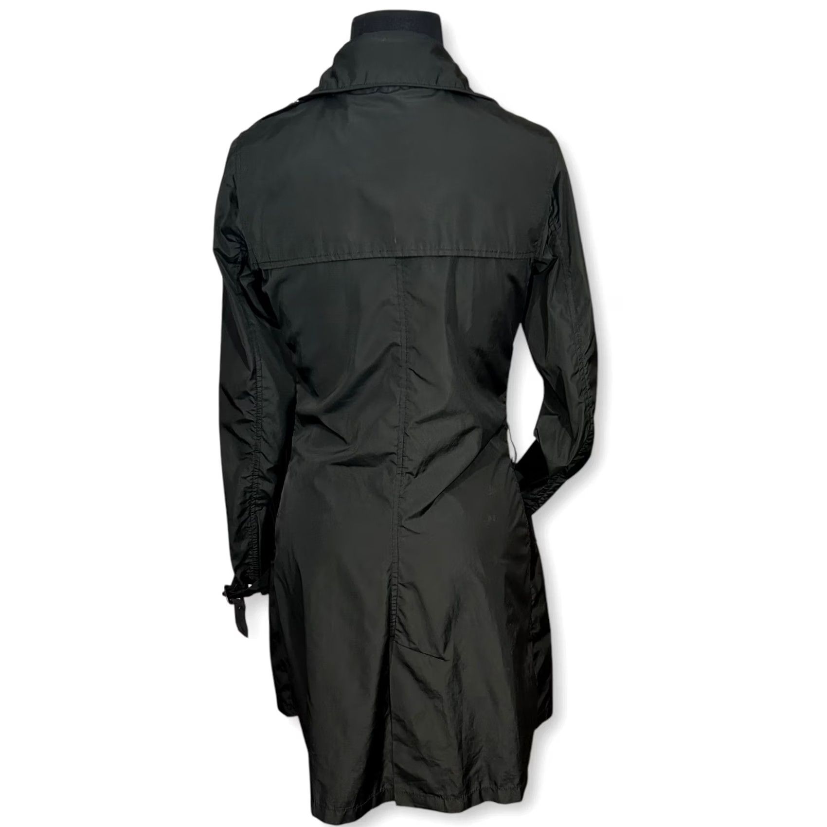Maison Scotch Maison Scotch Trench Coat Lightweight Double Breasted Black Rain Jacket Petite Small Womens Size XXS / US 00 / IT 34 - 2 Thumbnail