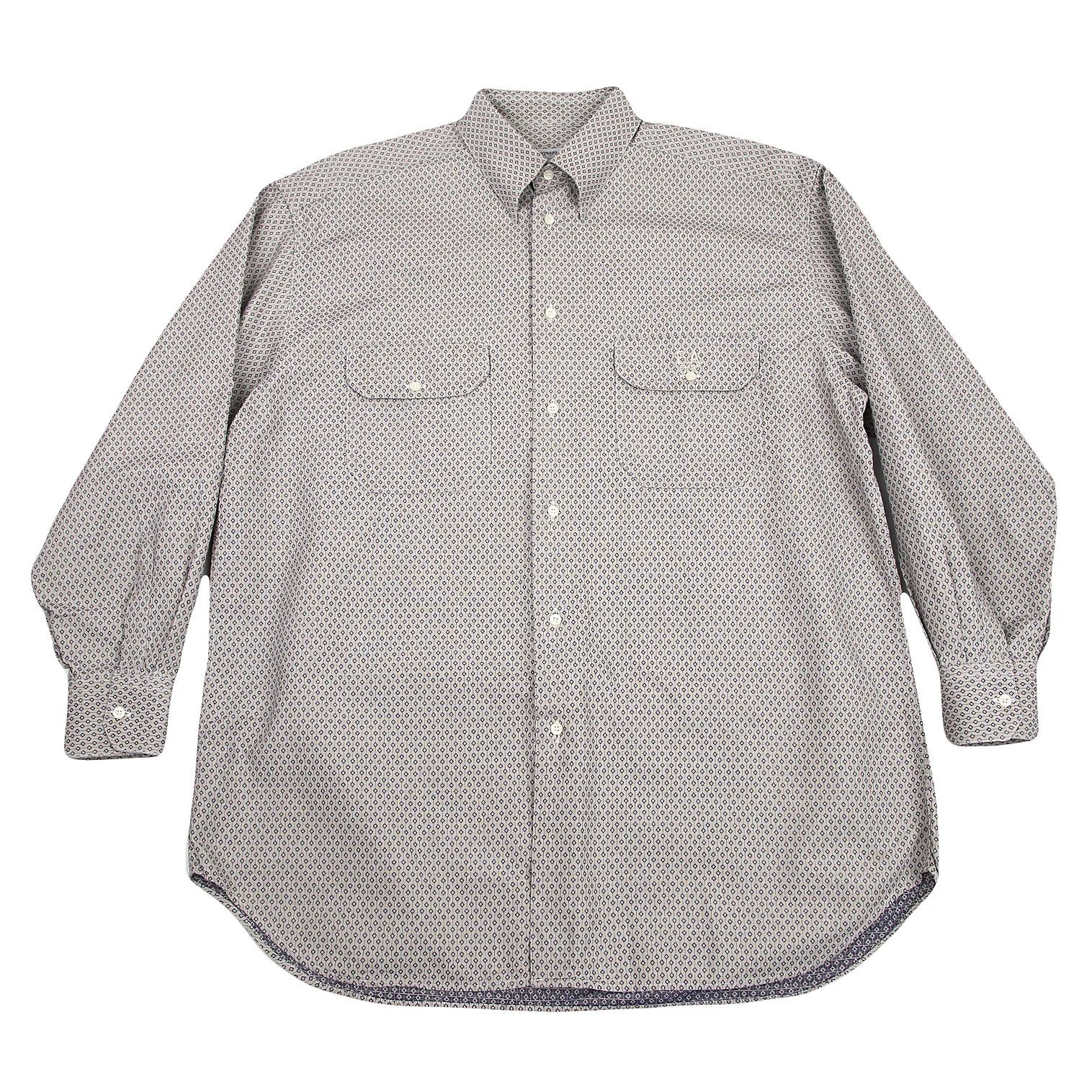 Emporio Armani Button-Down Shirt with Pattern in Gray and Navy, Size L Size US L / EU 52-54 / 3 - 1 Thumbnail