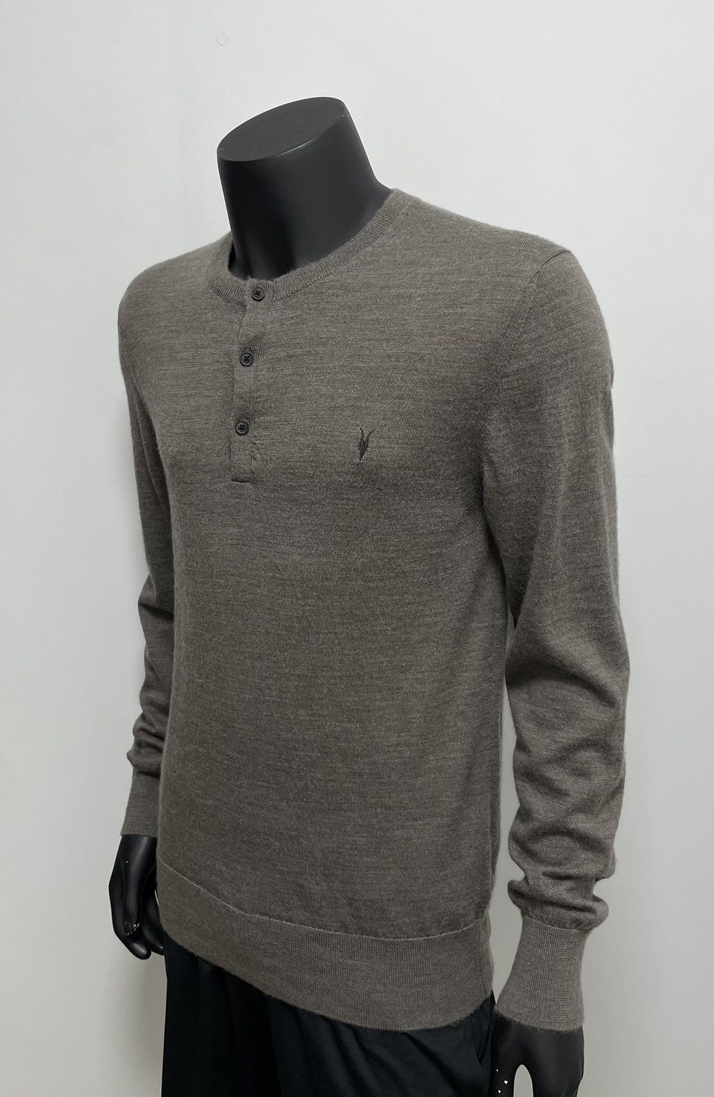 Allsaints Allsaints Mode Merino ls Henley Long sleeve Wool Sweater Size US XL / EU 56 / 4 - 2 Thumbnail