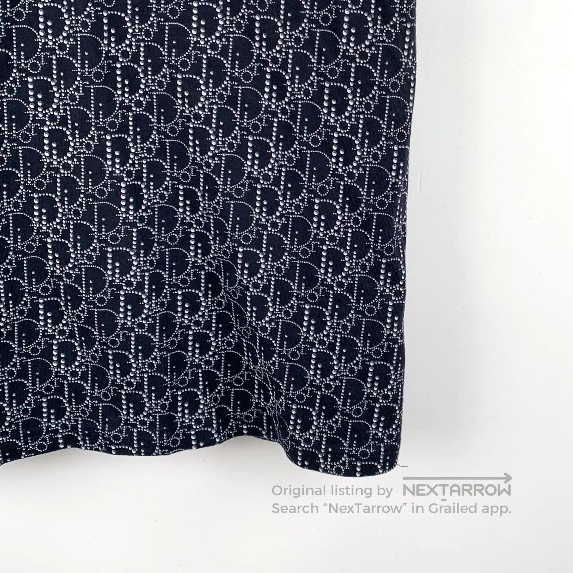 Dior Dior Black Logo Monogram Printed Cotton Crew Neck Short Sl Size US M / EU 48-50 / 2 - 4 Thumbnail