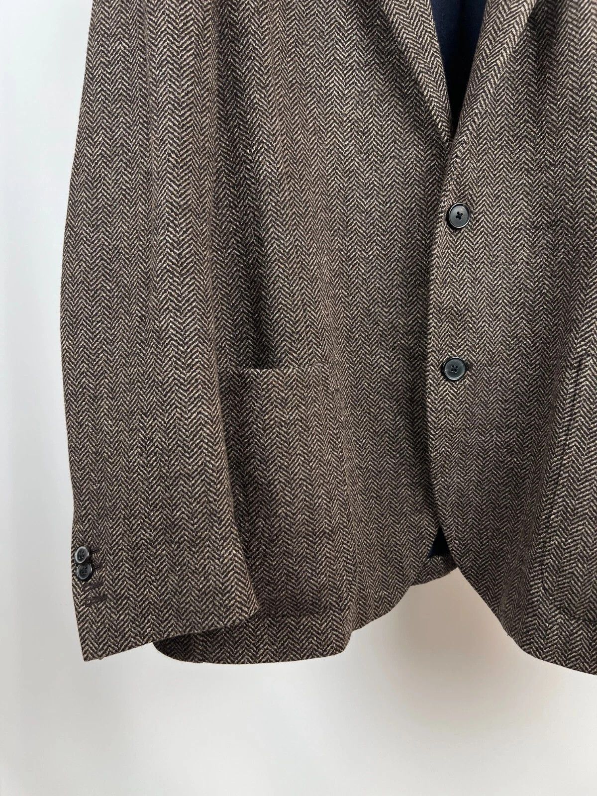 Corneliani Corneliani Wool Blend Herringbone Italian Blazer Jacket Size 44R - 8 Thumbnail