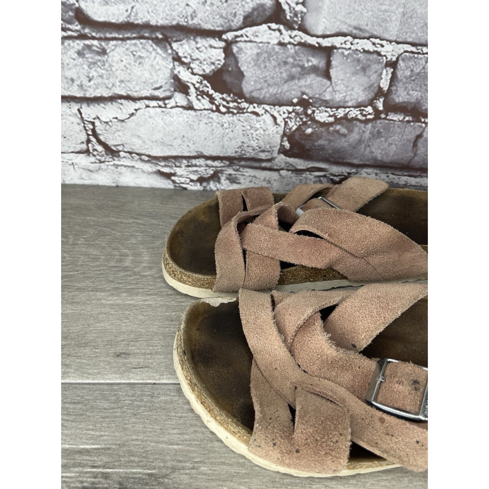 Birkenstock Birkenstock Lugano Pink Clay Suede Leather Slides Sandals Wo Size US 8.5 / IT 38.5 - 16 Thumbnail