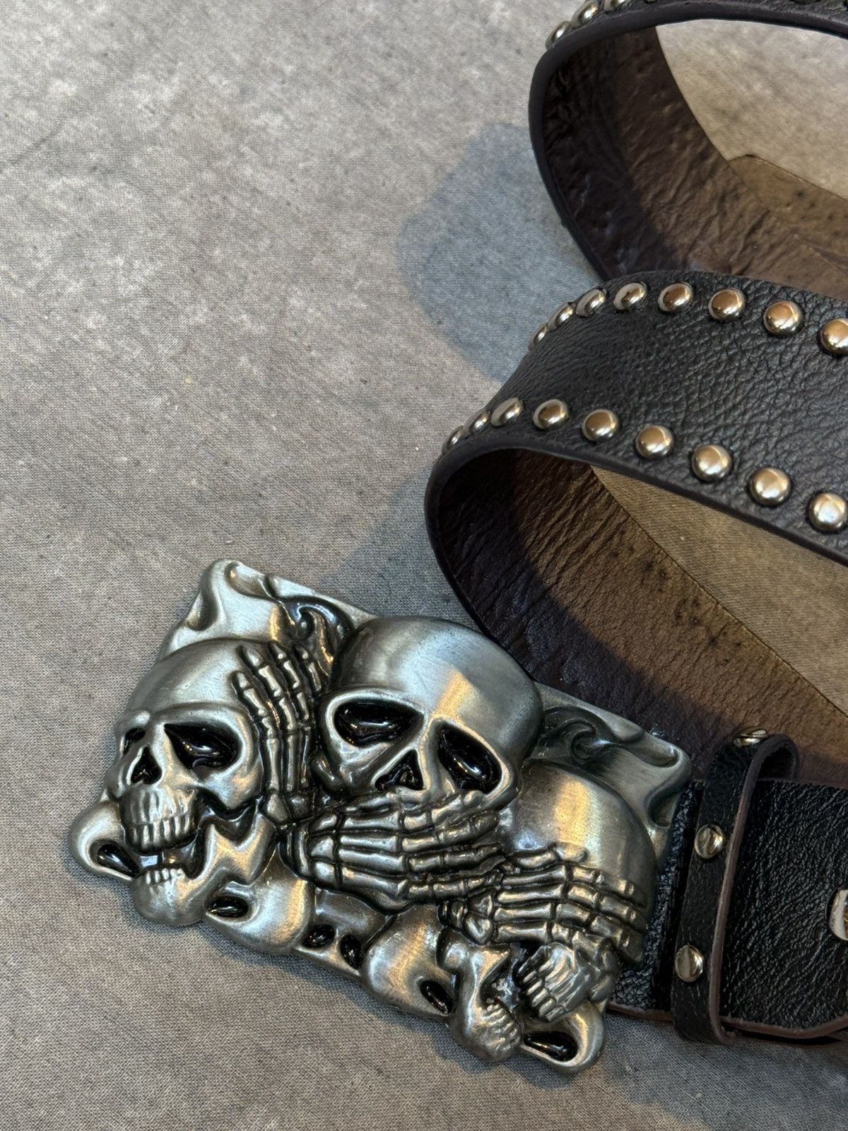 Japanese Brand × Vintage Vintage Leather Belt Japanese Style Rhinestones Punk Belt Size ONE SIZE - 4 Thumbnail