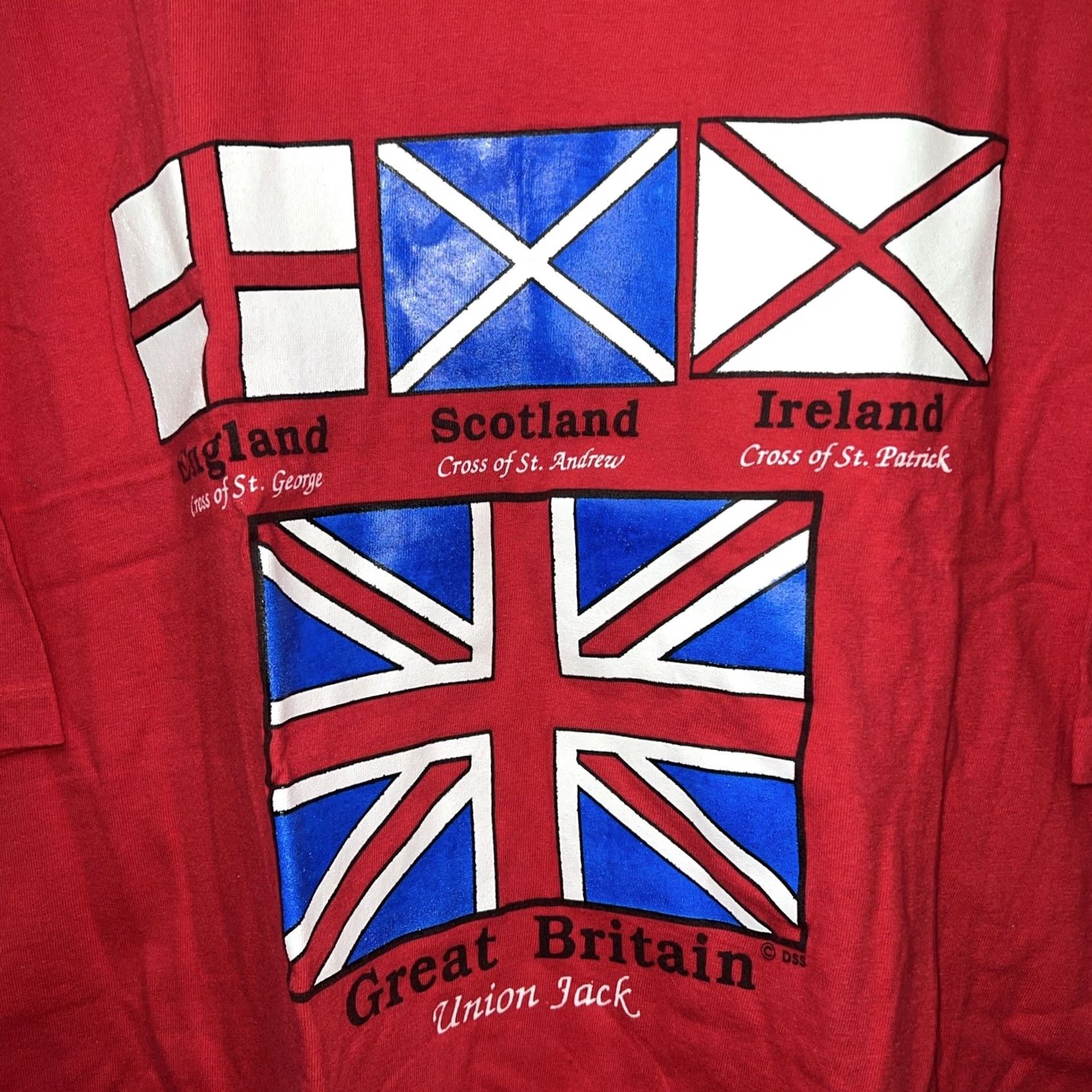 Hanes VTG Great Britain Flag Red T-Shirt Mens 2XL Hanes Single Stitch USA Size US XXL / EU 58 / 5 - 2 Thumbnail