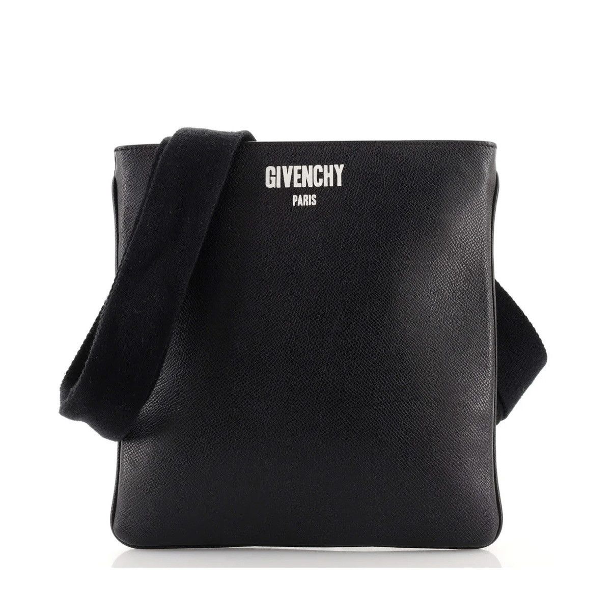 Givenchy Logo Messenger Bag Leather Medium in Black, Men's