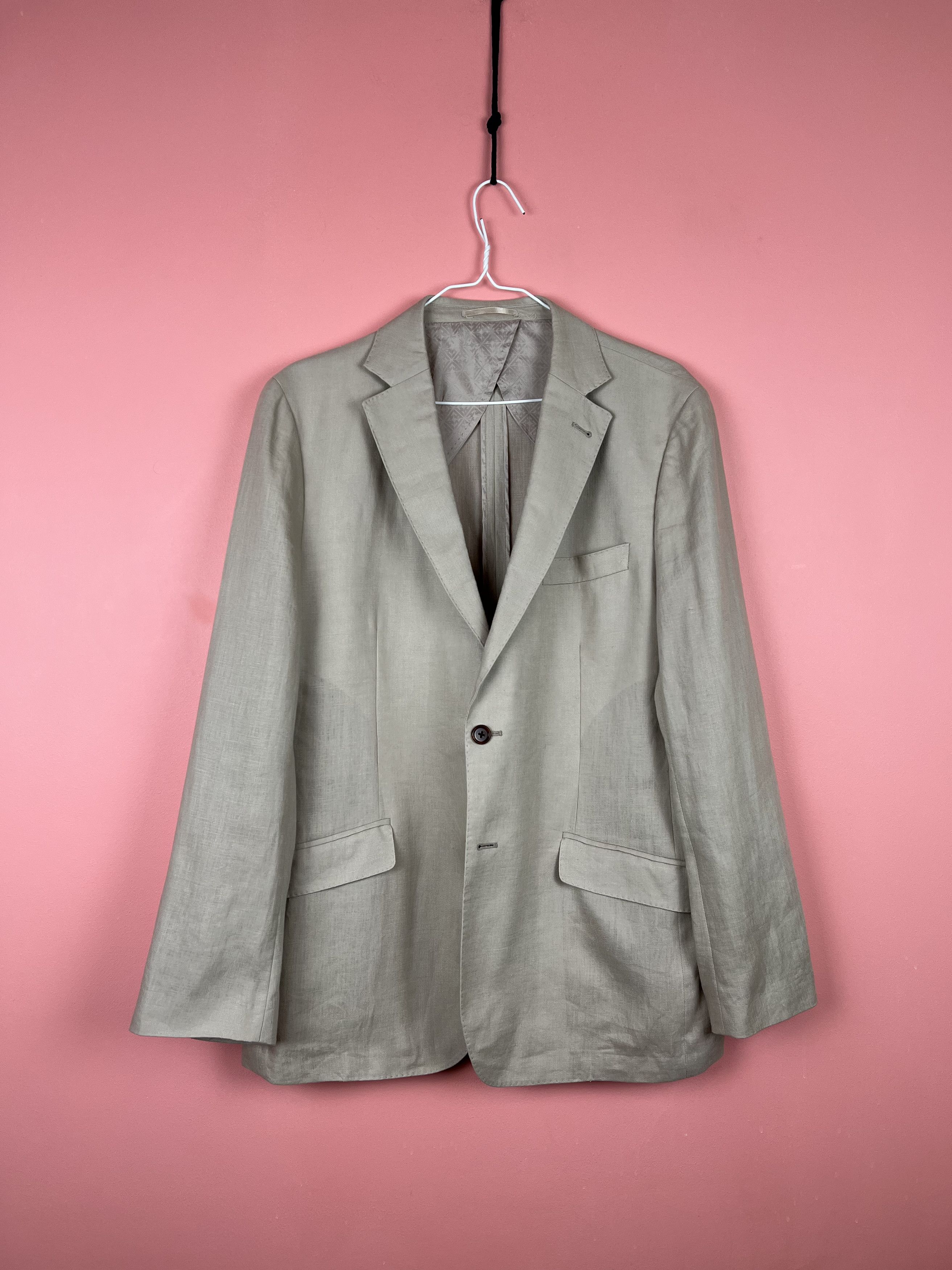 Hardy Amies Hardy Amies blazer luxury linen 52 beige Size 52R - 10 Thumbnail