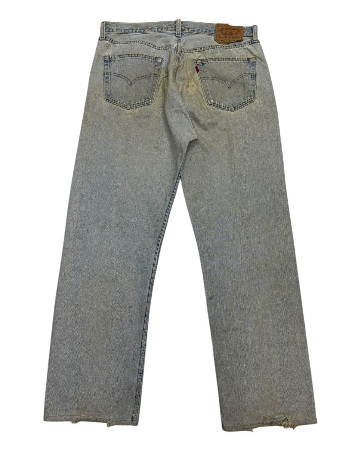 Levi's 🔥VINTAGE LEVIS 501 SICK DISTRESSED DENIM JEANS Size US 36 / EU 52 - 2 Thumbnail