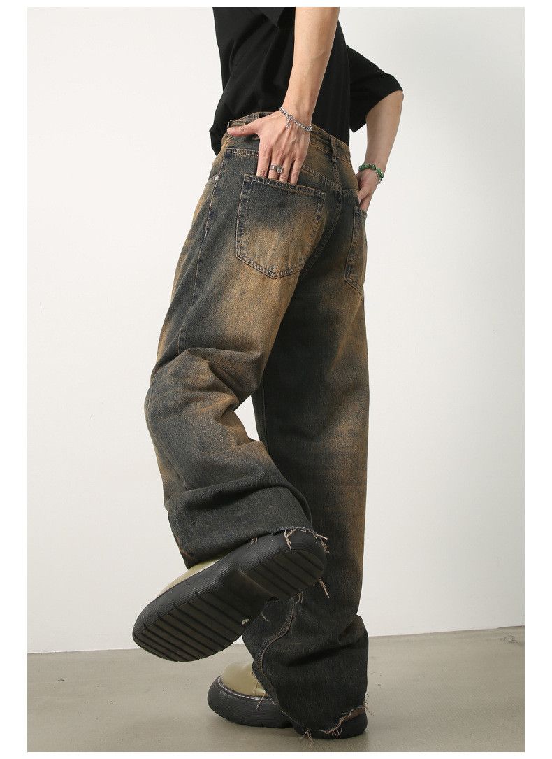 Japanese Brand Japanese retro loose wide-leg waist adjustable jeans Size US 33 - 5 Thumbnail