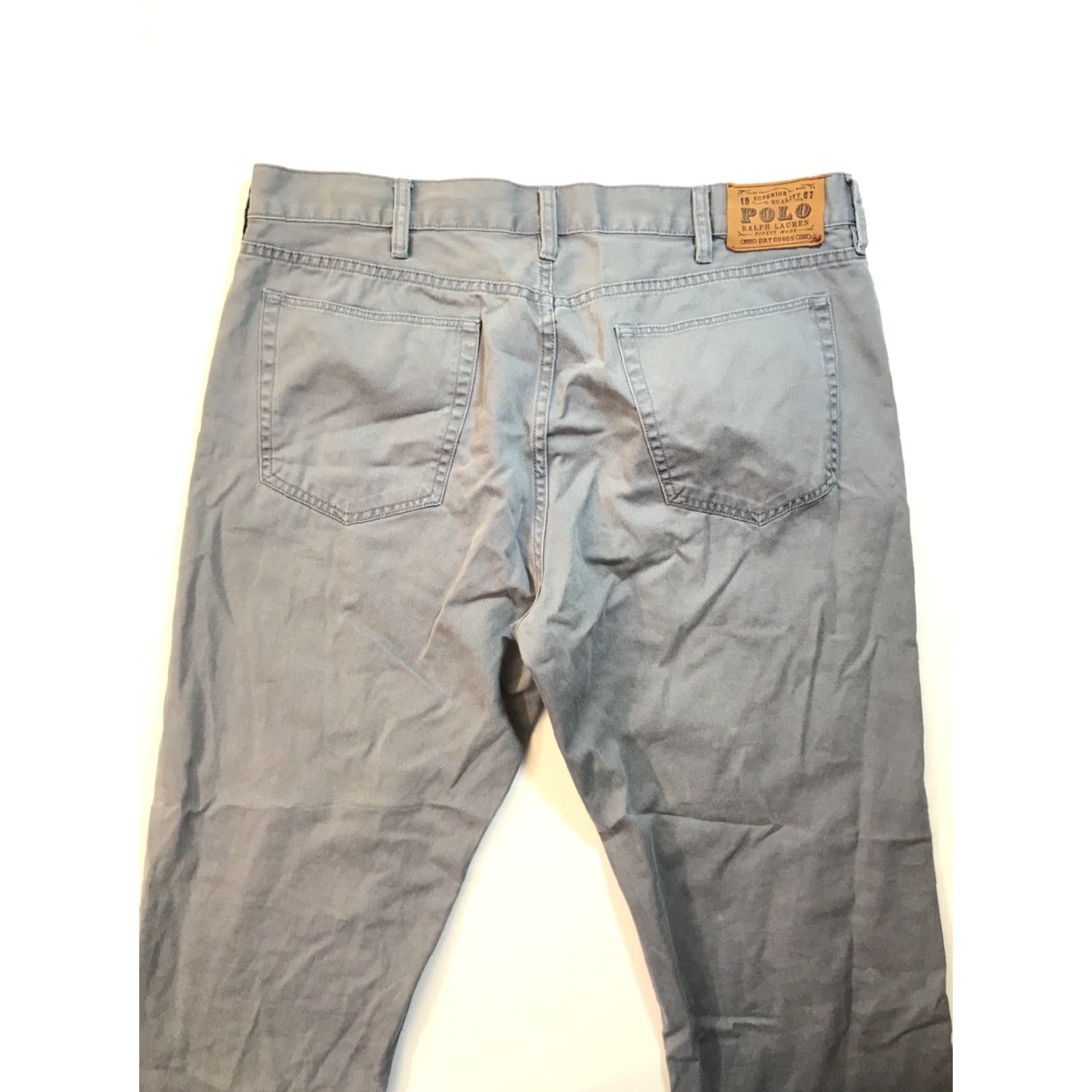 Polo Ralph Lauren VINTAGE Polo Ralph Lauren Mens Pants Chino 38x30 Flat Front Belt Loops Khaki Blue 90s Designer Workwear Mens Size US M / EU 48-50 / 2 - 7 Thumbnail