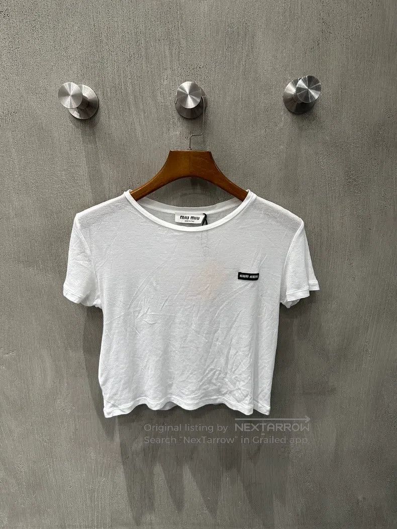 Miu Miu Miu Miu Black Logo Short Sleeve Size US S / EU 44-46 / 1 - 1 Thumbnail