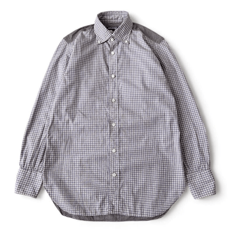 image of Ad 2012 Junya Watanabe Man Comme Des Garcons Check Shirt in Berry, Men's (Size Small)