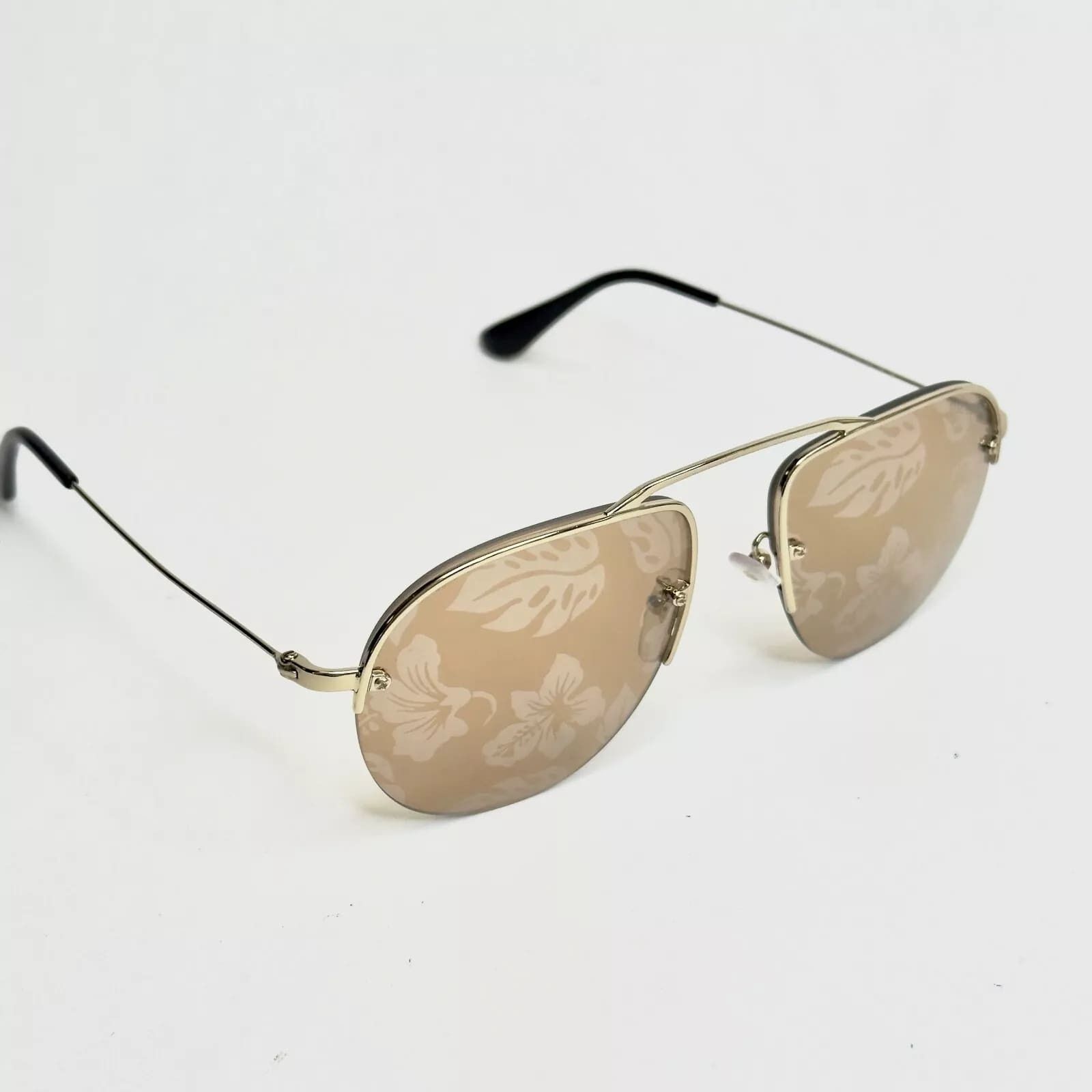 Prada PRADA 58O TEDDY PR58OS Aviator Gold Mirrored Sunglasses Size ONE SIZE - 9 Thumbnail