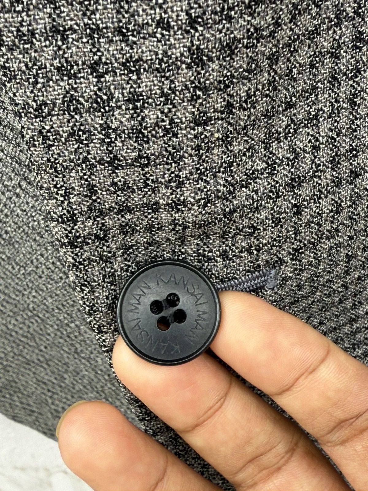 Kansai Yamamoto Vintage 90s KANSAI MAN Wool Blended Small Checked Blazer Size 42S - 10 Thumbnail