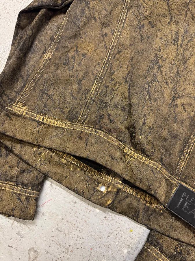 Vintage 2000s Plein Sud Olive Painted Effect Eroded Jacket Size S / US 4 / IT 40 - 9 Thumbnail