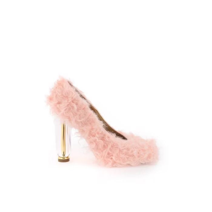 image of Dries Van Noten O1S22I1N0524 Faux Fur Pumps In Pink Shoes, Women's (Size 10)
