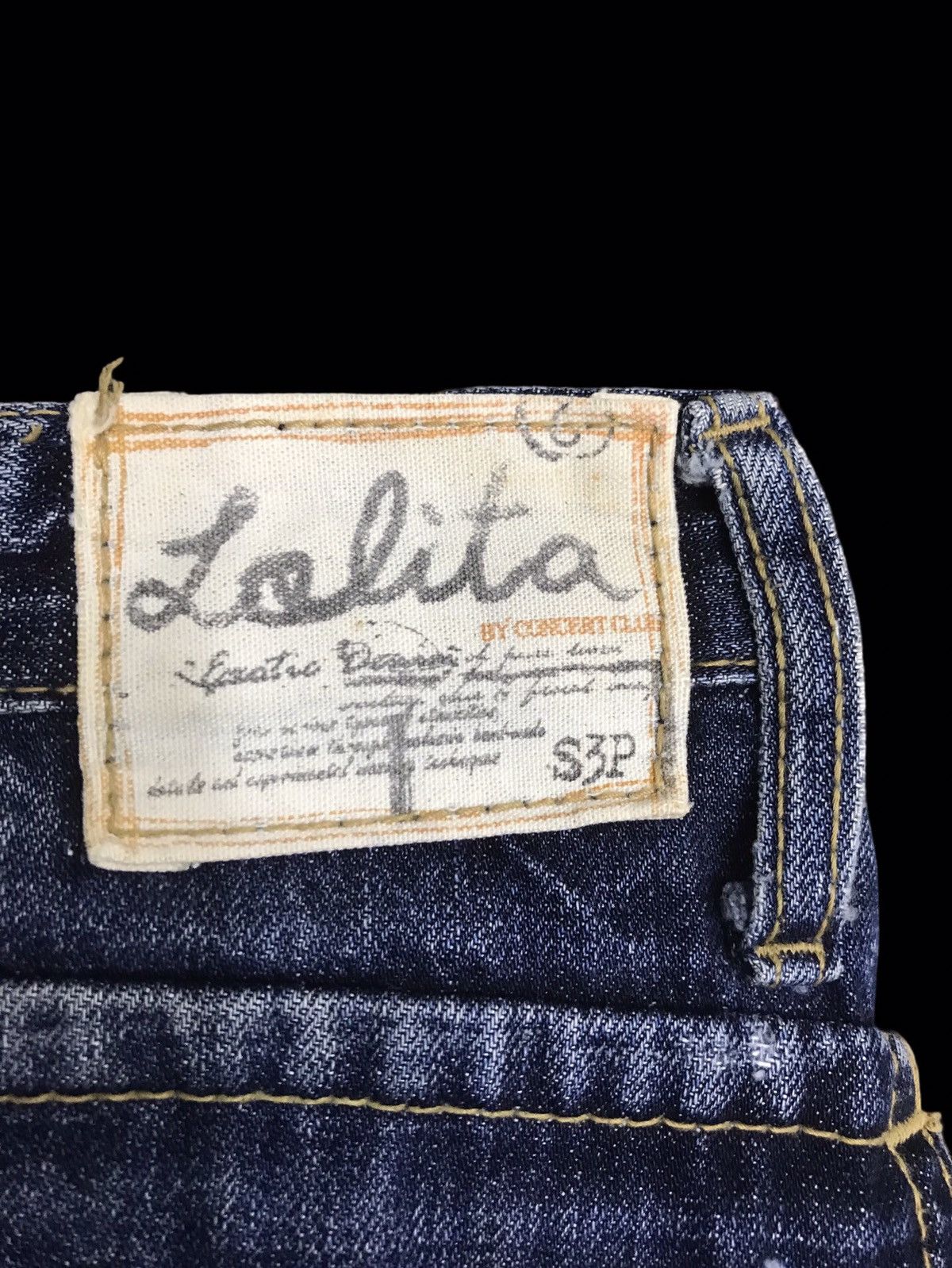 Seditionaries 💥VERY RARE💥LOLITA FLYING SKULL EMBROIDERY DENIM F384 Size US 31 - 19 Thumbnail
