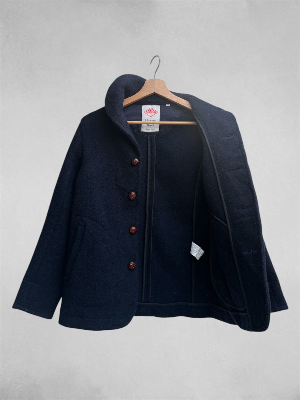 Danton × Le Laboureur Vintage Danton French Workwear Wool Mossa Jacket Size XS / US 0-2 / IT 36-38 - 4 Thumbnail