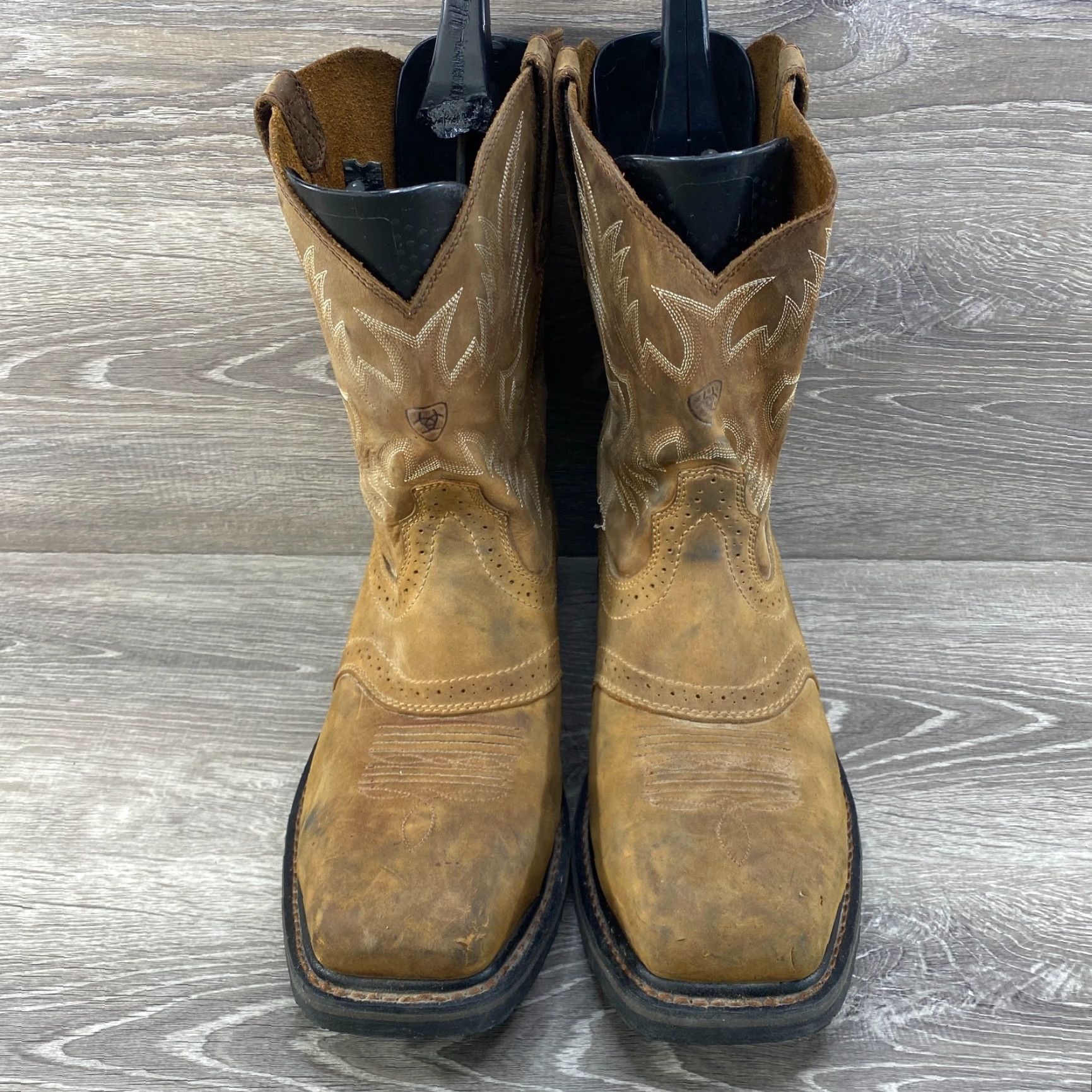 Ariat Ariat Sierra Men Boots Western Cowboy Steel Toe Brown Leather 11.5 D Square Toe Work Boot Size US 11 / EU 44 - 3 Thumbnail