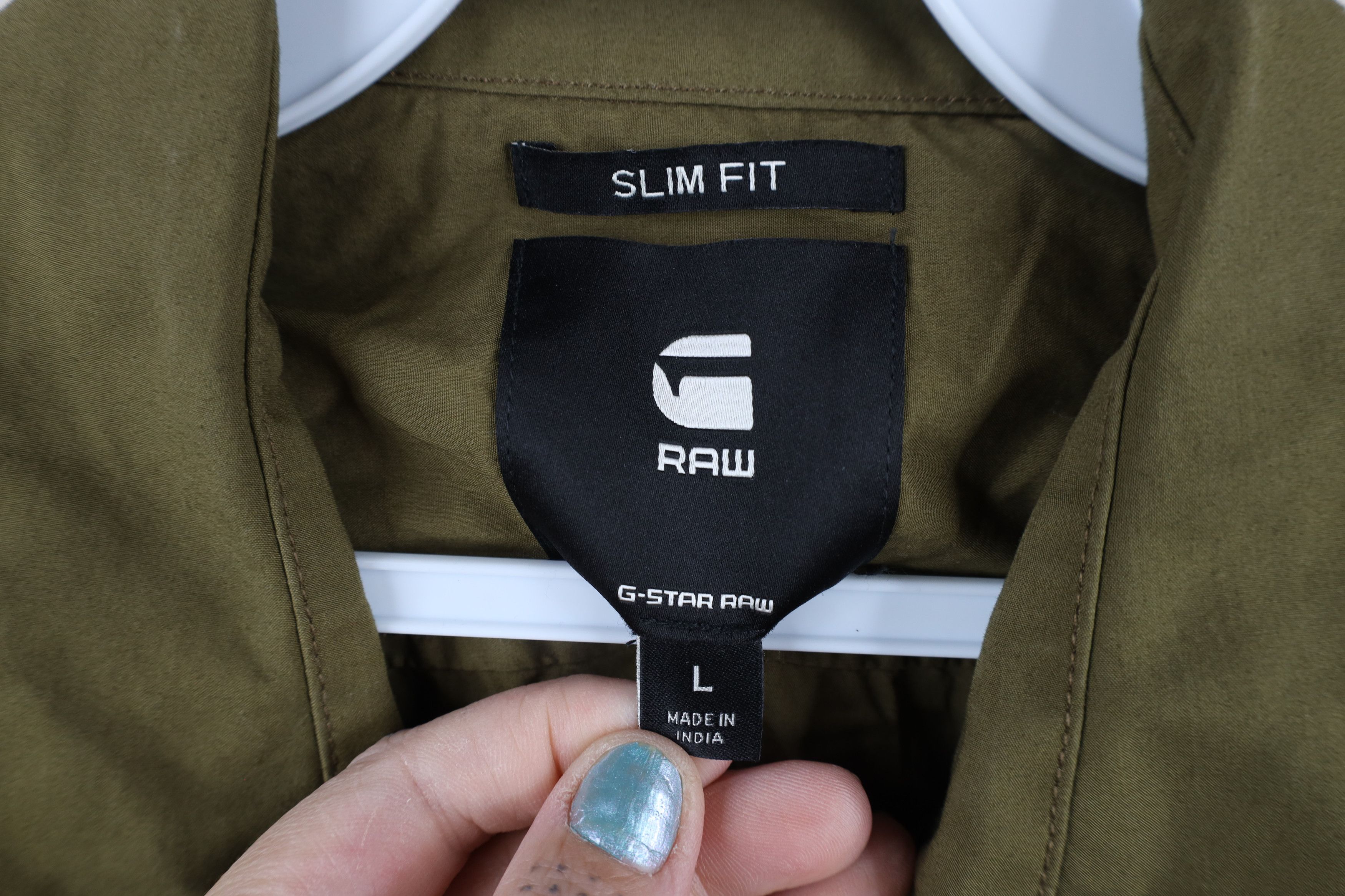 Vintage G Star Raw Spell Out Military Style Collared Button Shirt Size US L / EU 52-54 / 3 - 7 Thumbnail