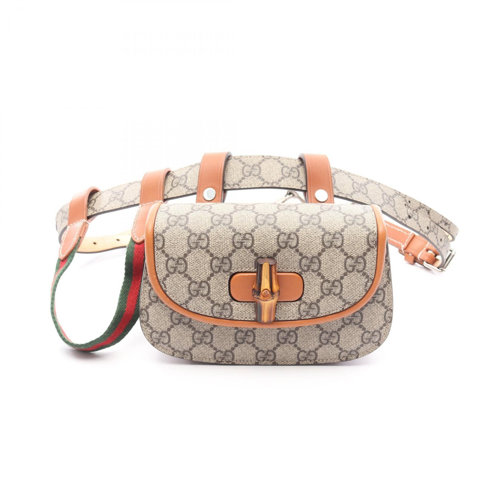 Gucci Gucci Gucci Bamboo 1947 GG Supreme Coated Canvas Belt Bag Canvas Belt Bag 681137 DUTY FREE for USA Size ONE SIZE - 1 Thumbnail