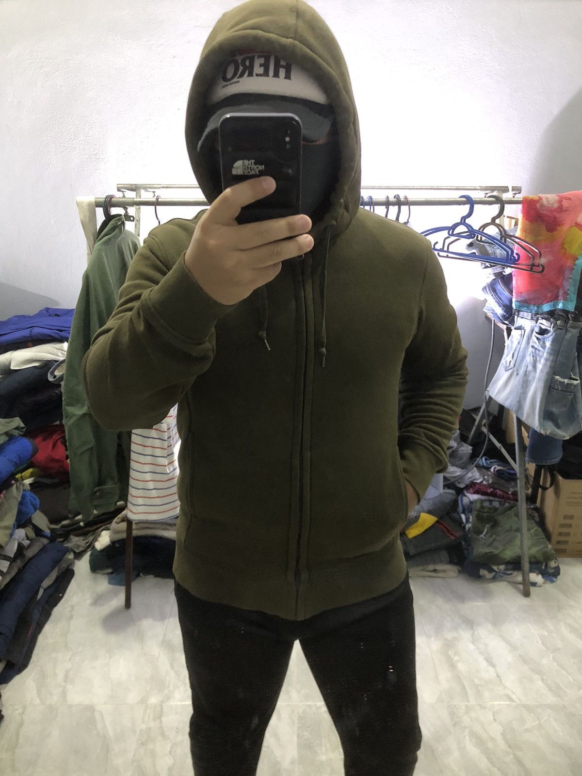 Japanese Brand × Uniqlo Uniqlo olive hoodie with sherpa lining Size US S / EU 44-46 / 1 - 2 Thumbnail