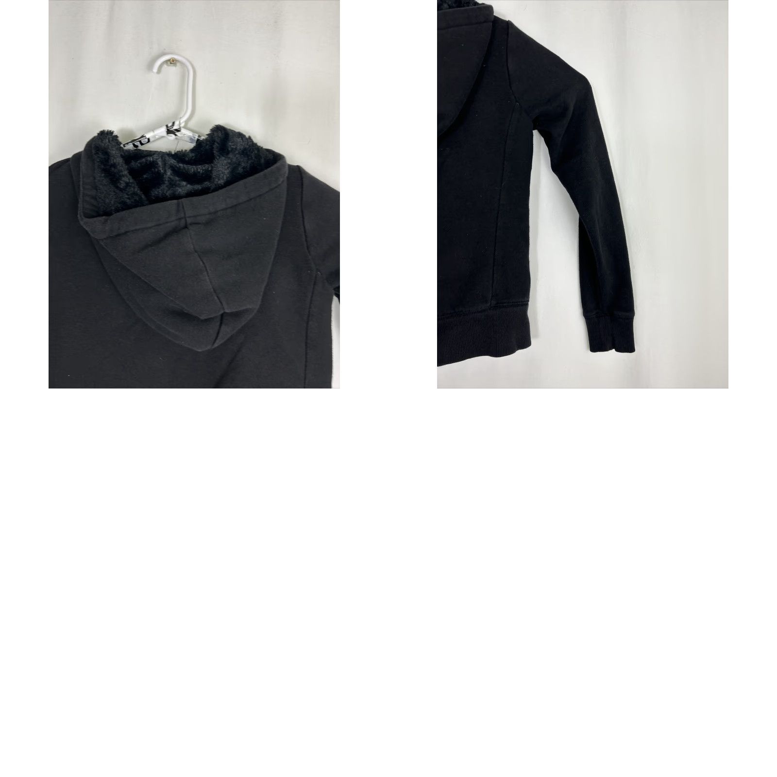 Uniqlo Uniqlo Womens XS Full Zip Hoodie Black Fuzzy Line Polyester Spandex Size XS / US 0-2 / IT 36-38 - 9 Thumbnail