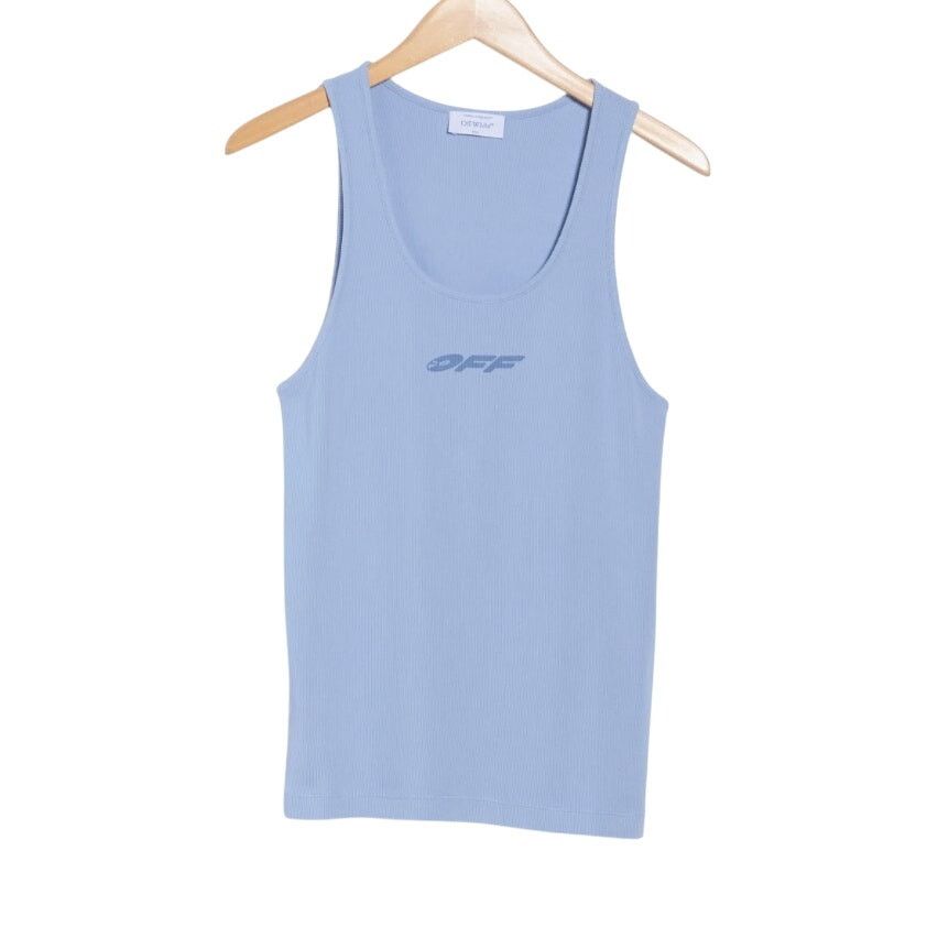 Off-White Stretch Cotton Logo Tank Off-White Blue Size US M / EU 48-50 / 2 - 1 Thumbnail