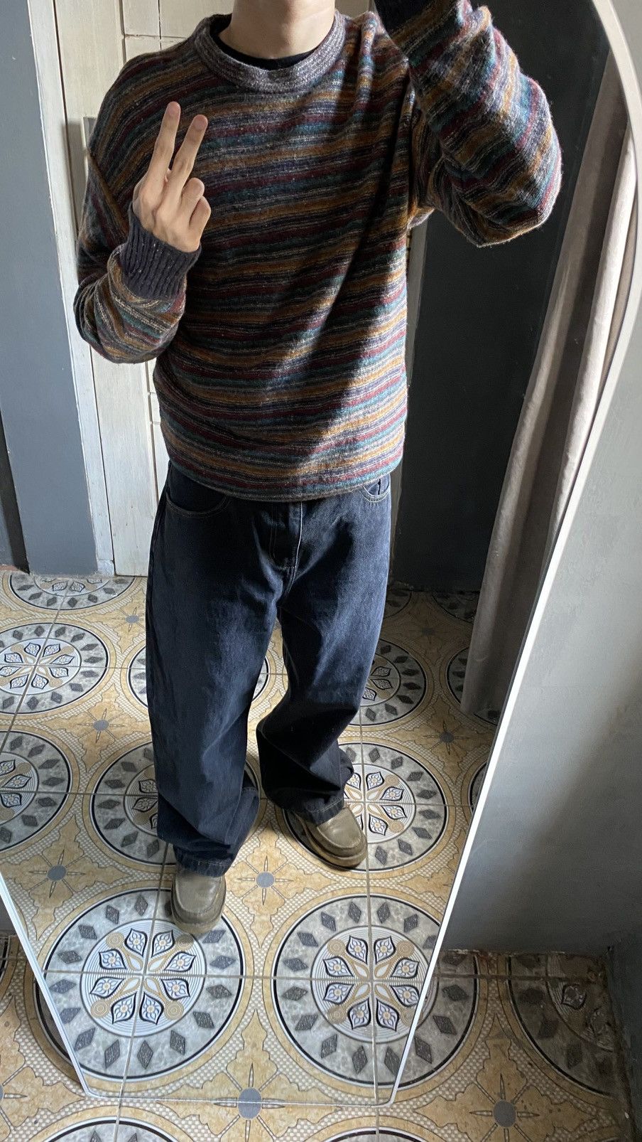 UNIONBAY Vintage 90s UNIONBAY Gradation Knit Sweater Coogi Style. Size US M / EU 48-50 / 2 - 10 Thumbnail