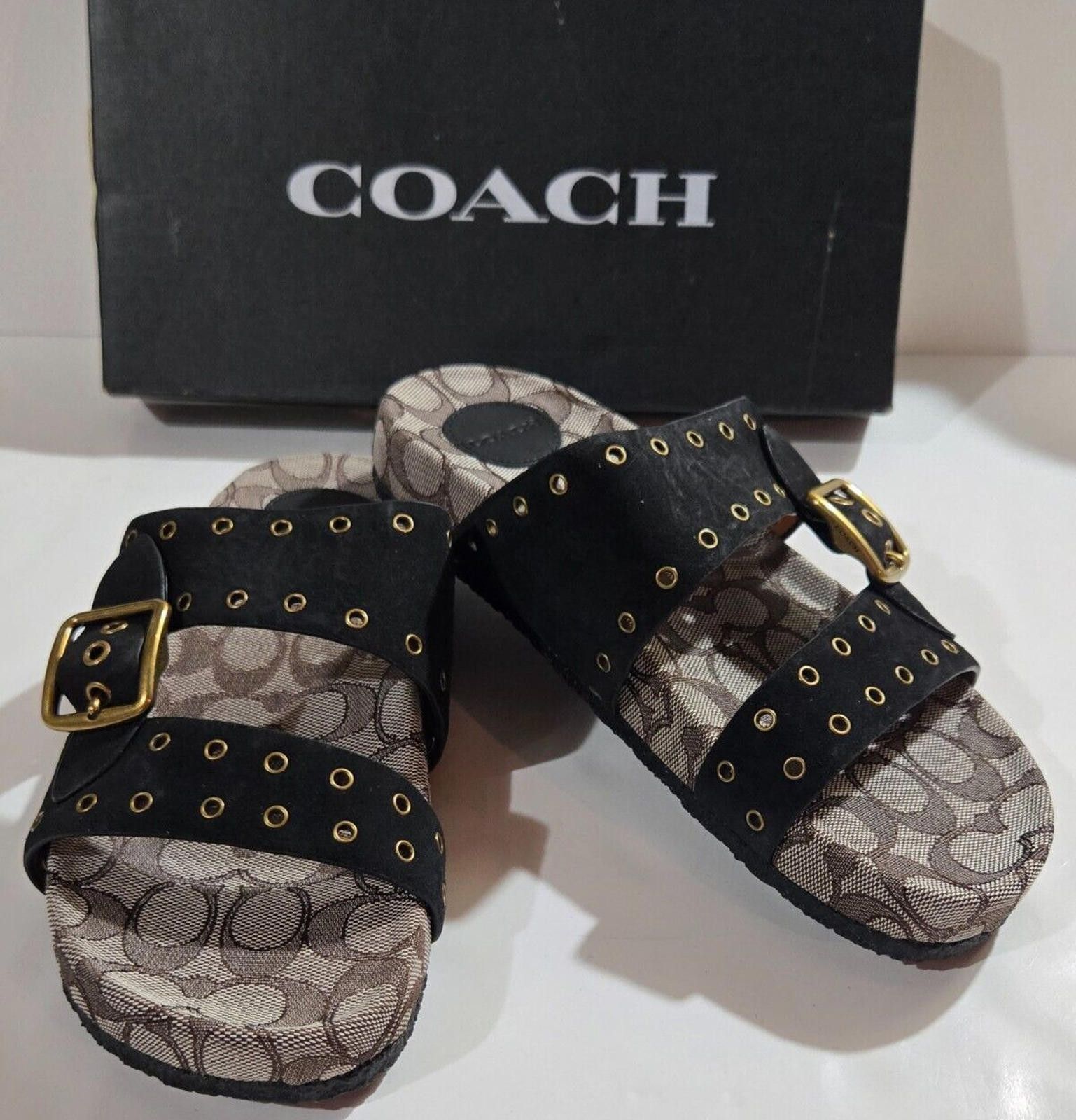 Coach Women's Coach Ally Suede Sandal Jacquard CA460 7.5 B NIB Size US 7.5 / IT 37.5 - 3 Thumbnail