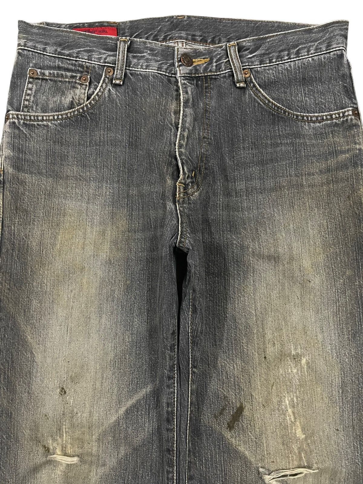 Edwin Vintage Edwin 503 Blue Wash Style Distress Jeans Size US 32 / EU 48 - 3 Thumbnail