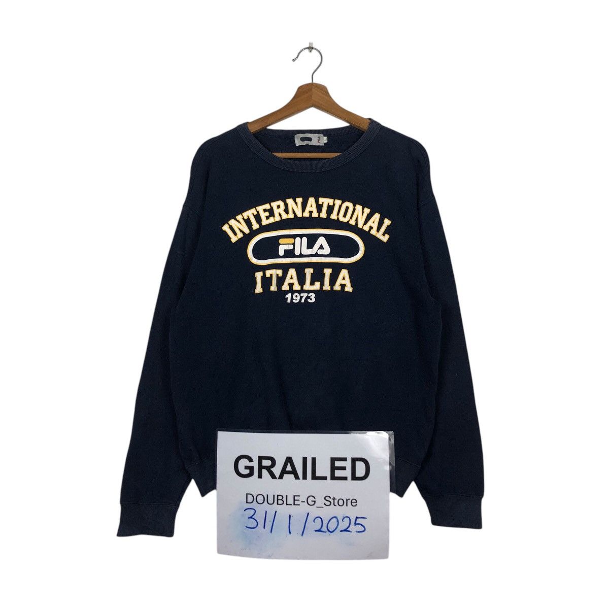 Fila × Japanese Brand 📌 Vintage Sweatshirt Fila Italia Big Logo Spell Out Design Size US L / EU 52-54 / 3 - 1 Thumbnail